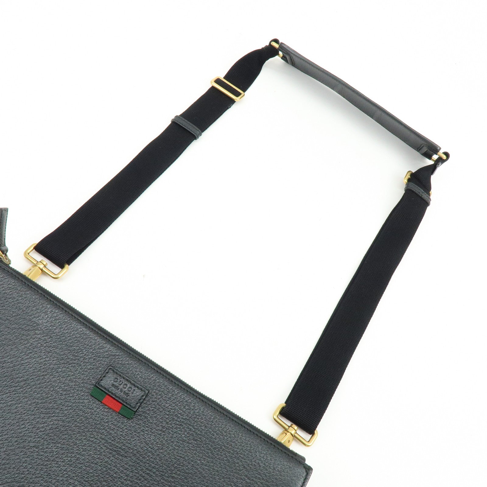 GUCCI Sherry Leather 2Way Shoulder Crossbody Bag  Black 450976