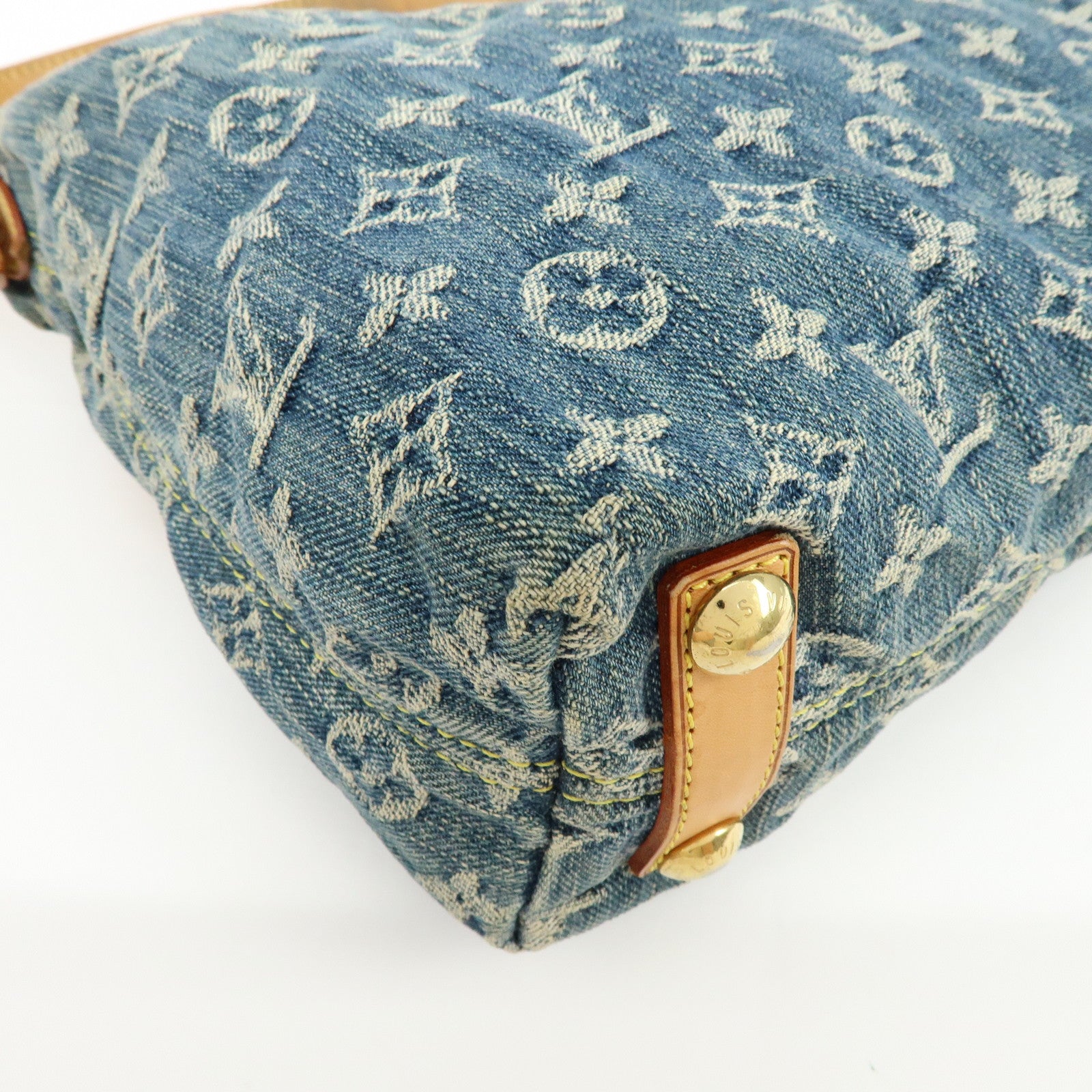 Louis Vuitton Monogram Denim Baggy PM 2Way Bag Shoulder Bag Blue M95049