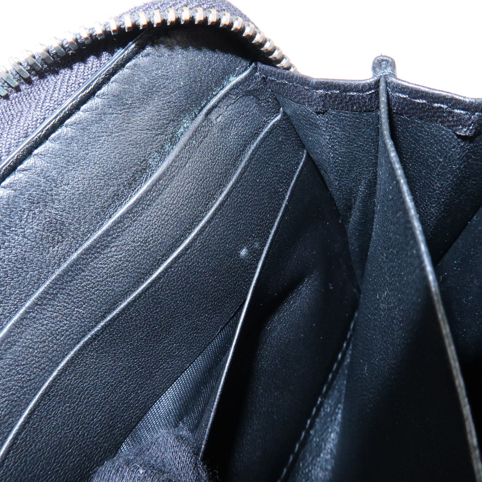 BOTTEGA VENETA Intrecciato Leather Round Zippy Long Wallet Black