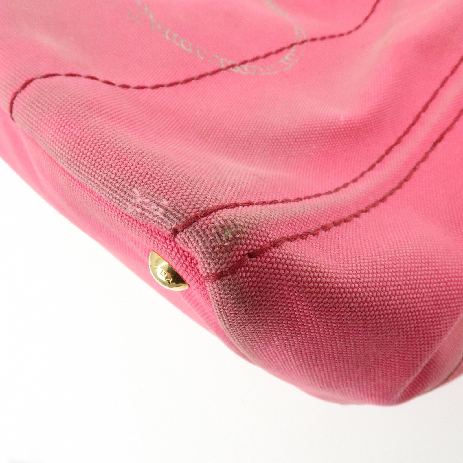 PRADA Canapa Triangle Logo Canvas 2Way Bag Hand Shoulder Bag Pink