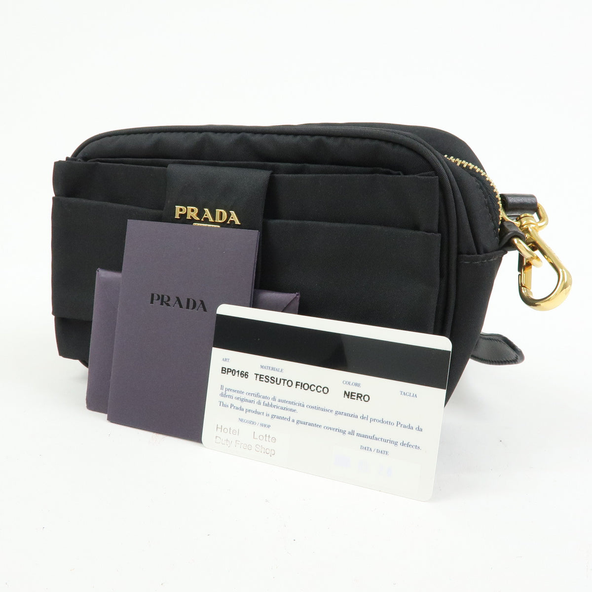 PRADA Nylon Leather Mini Shoulder Bag Crossbody Bag Black