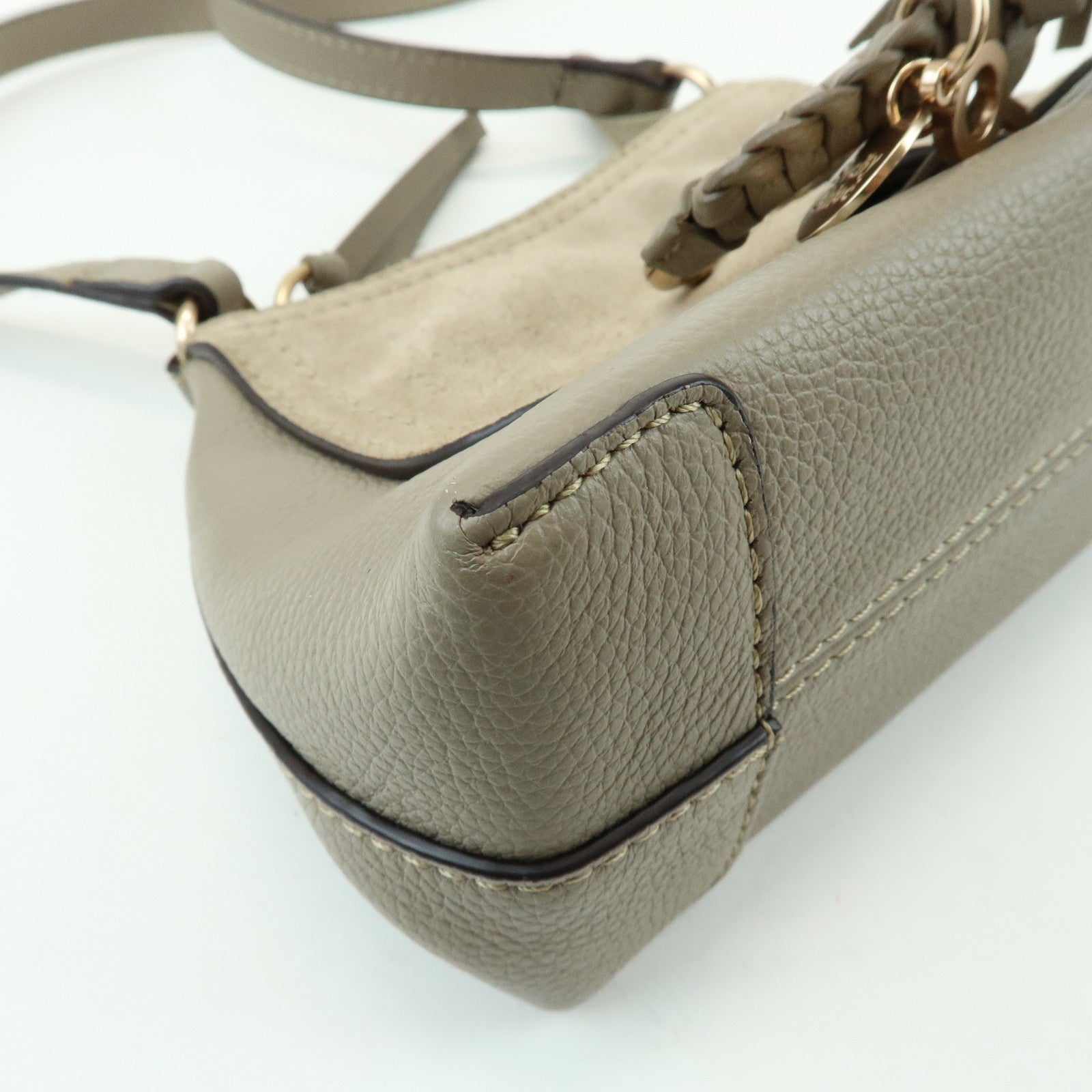Chloe See by Chloe Joan Leather Suede Mini 2Way Bag Hand Bag Greige