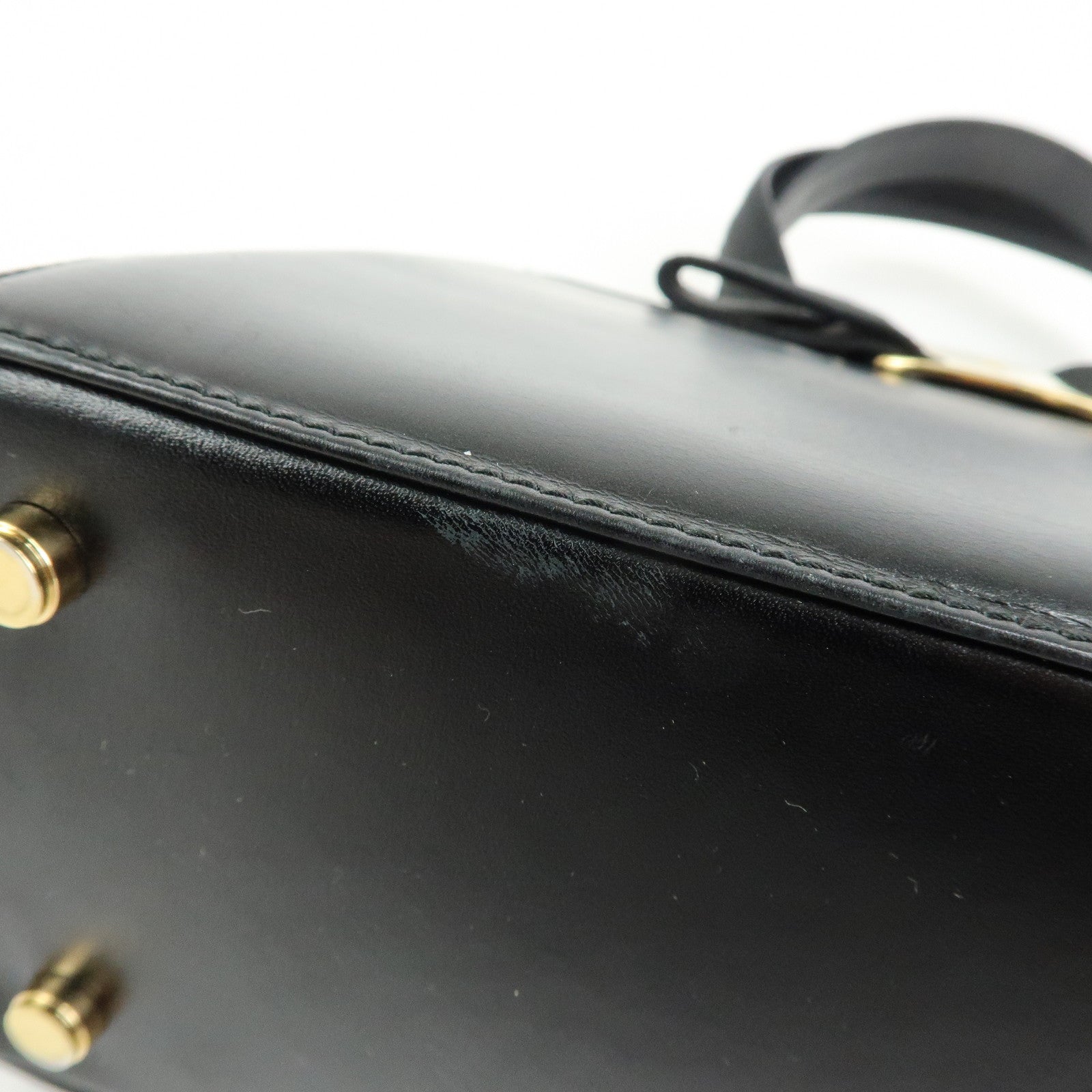 Ferragamo Vara Ribbon Leather 2Way Bag Hand Bag Black