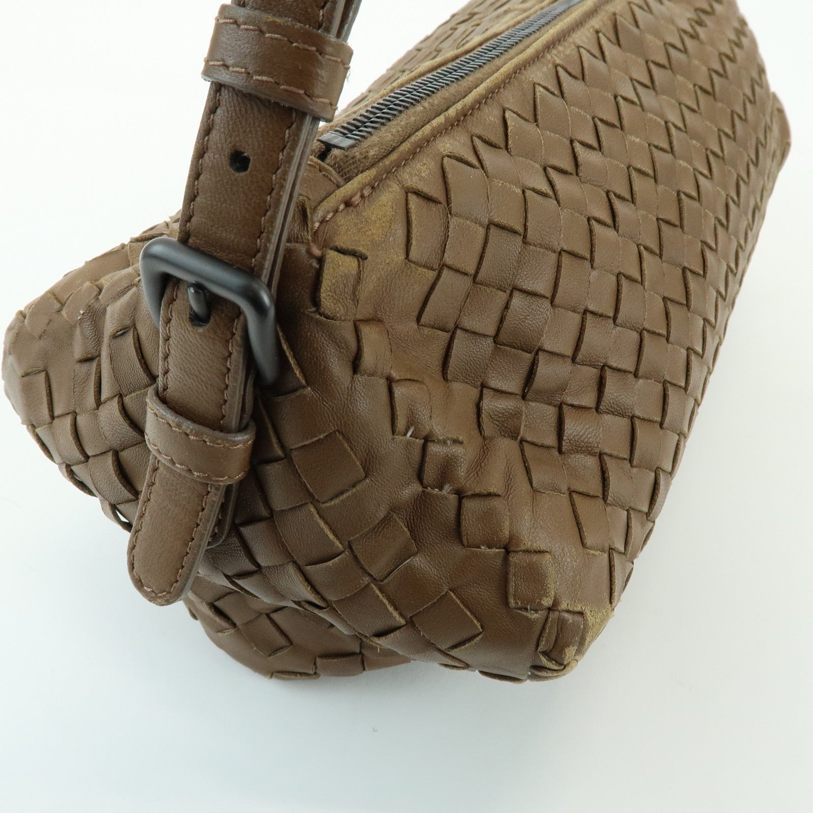 BOTTEGA VENETA Intrecciato Leather Hand Bag Shoulder Bag Mocha Brown