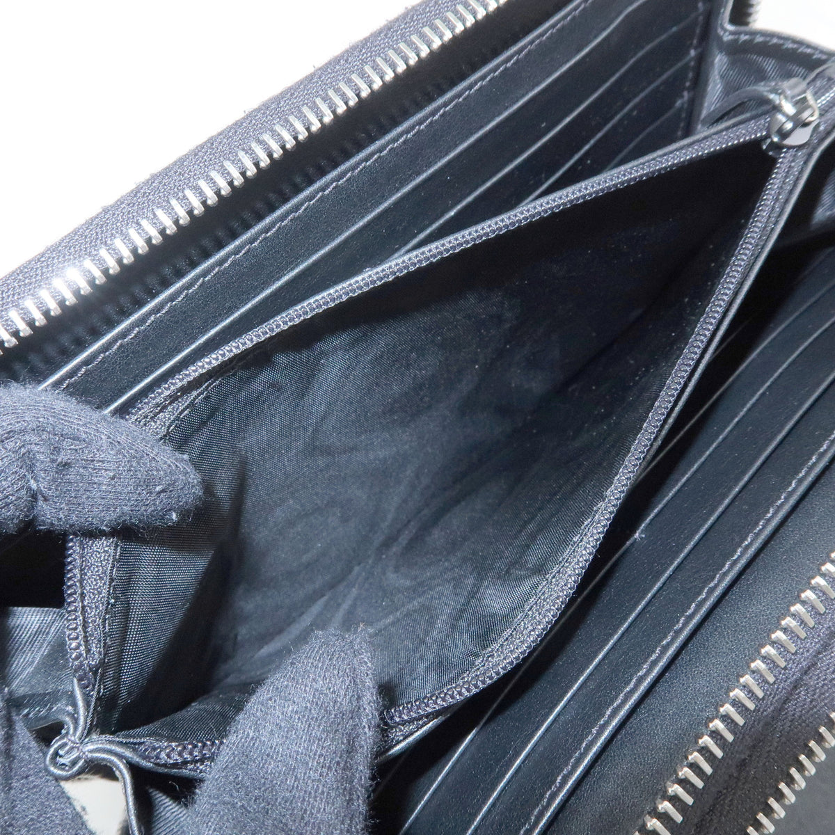 GUCCI Microguccissima Travel Document Case Organizer Black 449246