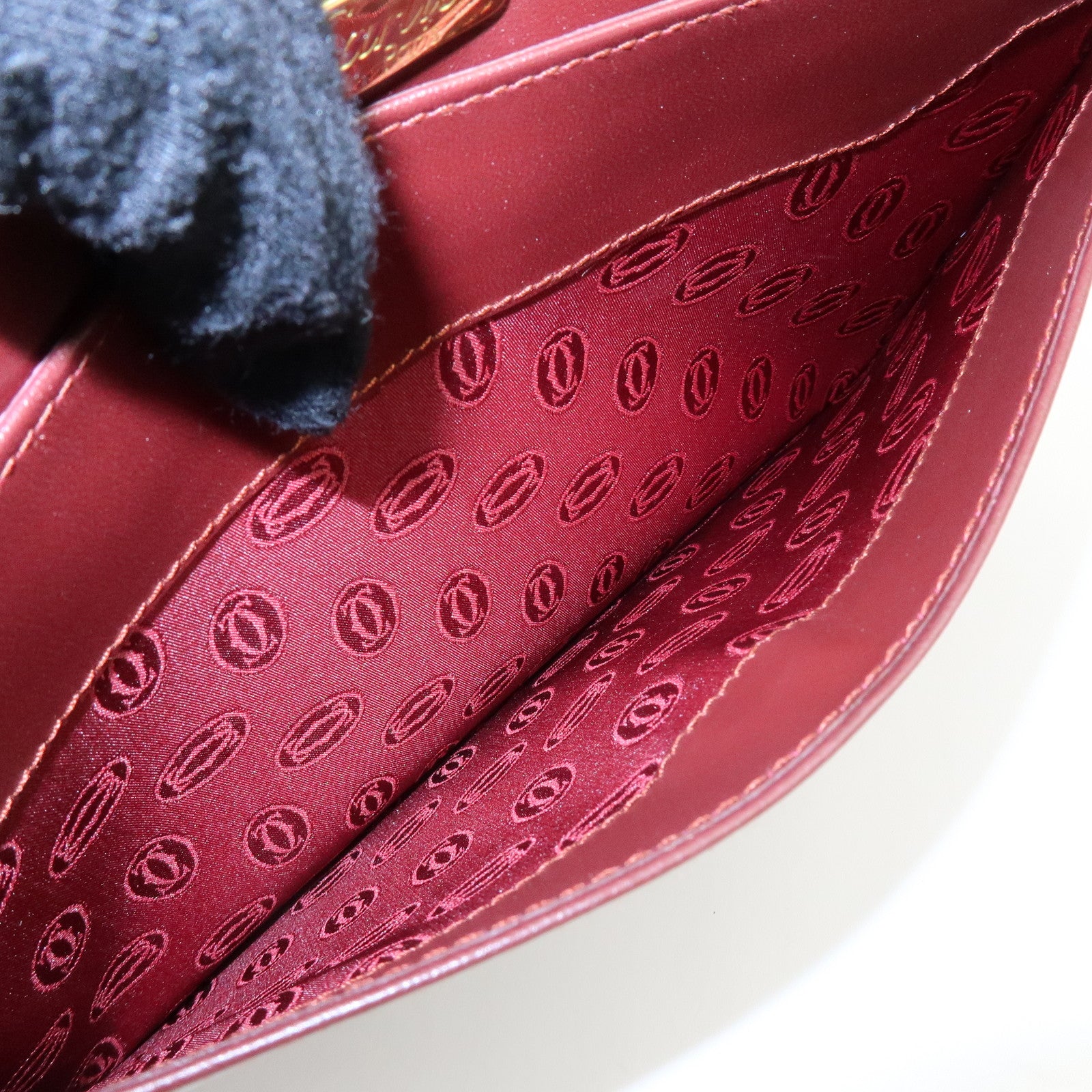 Cartier Must de Cartier Leather Clutch Bag Bordeaux