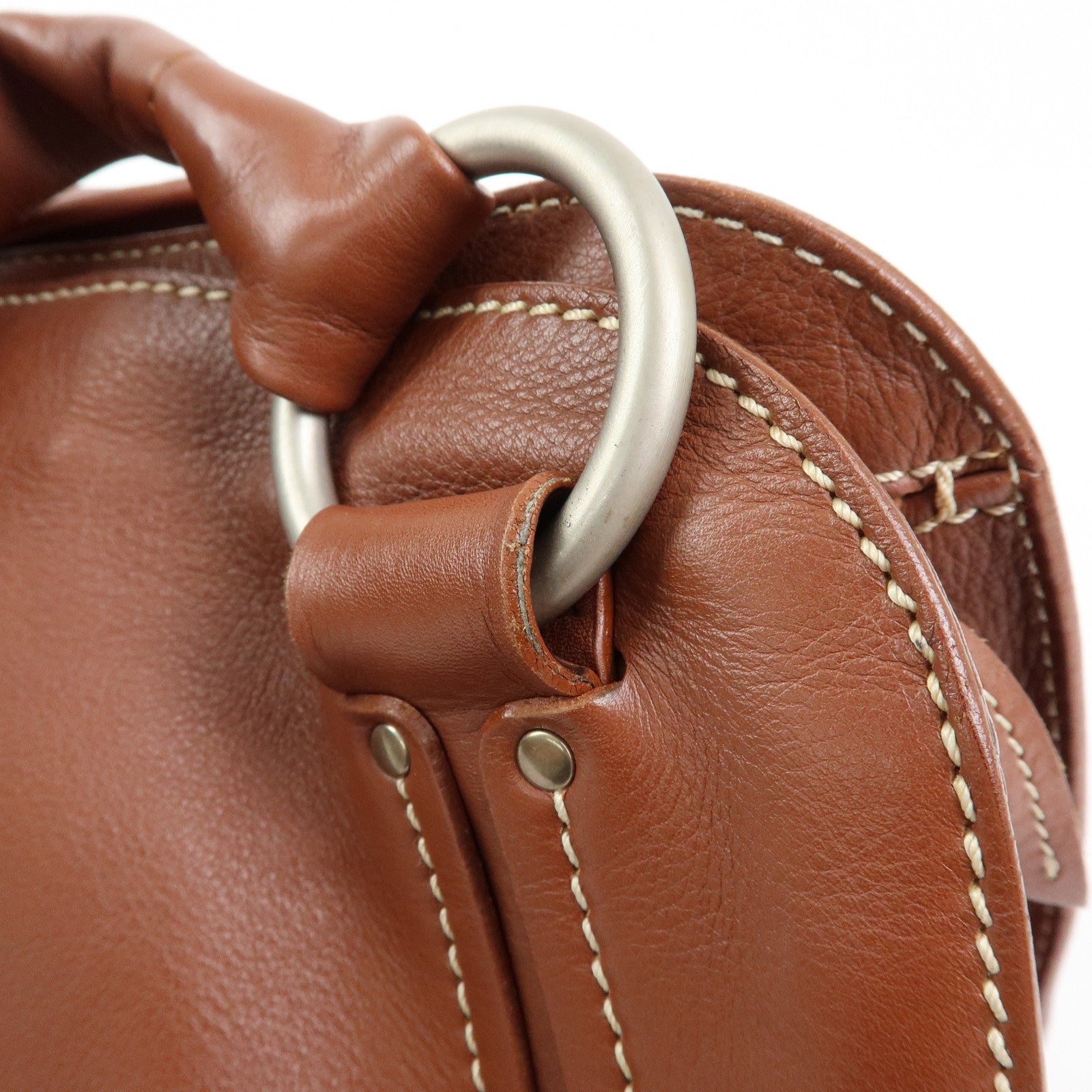 CELINE Bittersweet Leather Shoulder Bag Tote Bag Brown