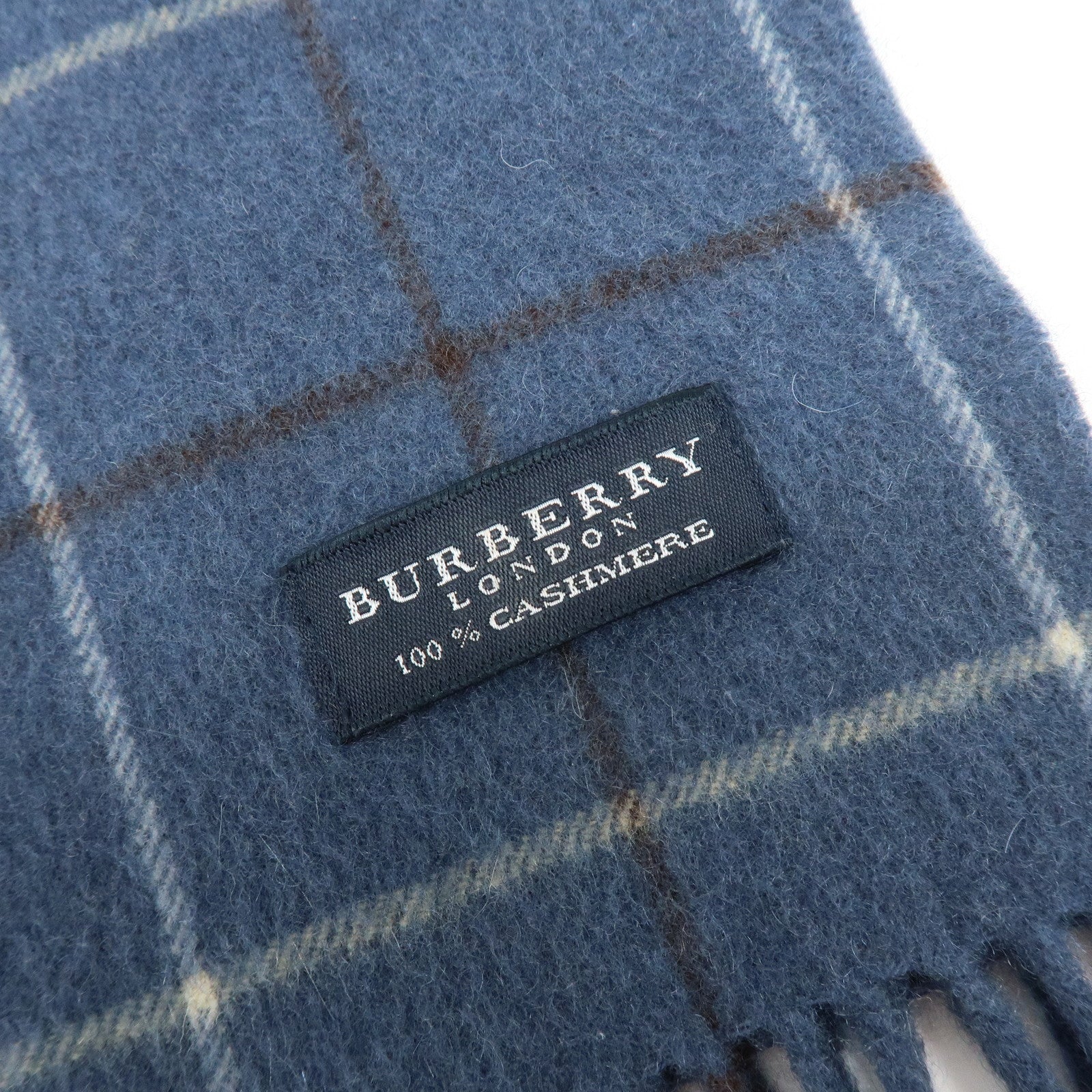 BURBERRY Set of 2 Nova Plaid Wool 100% Scarf Stole Beige Navy