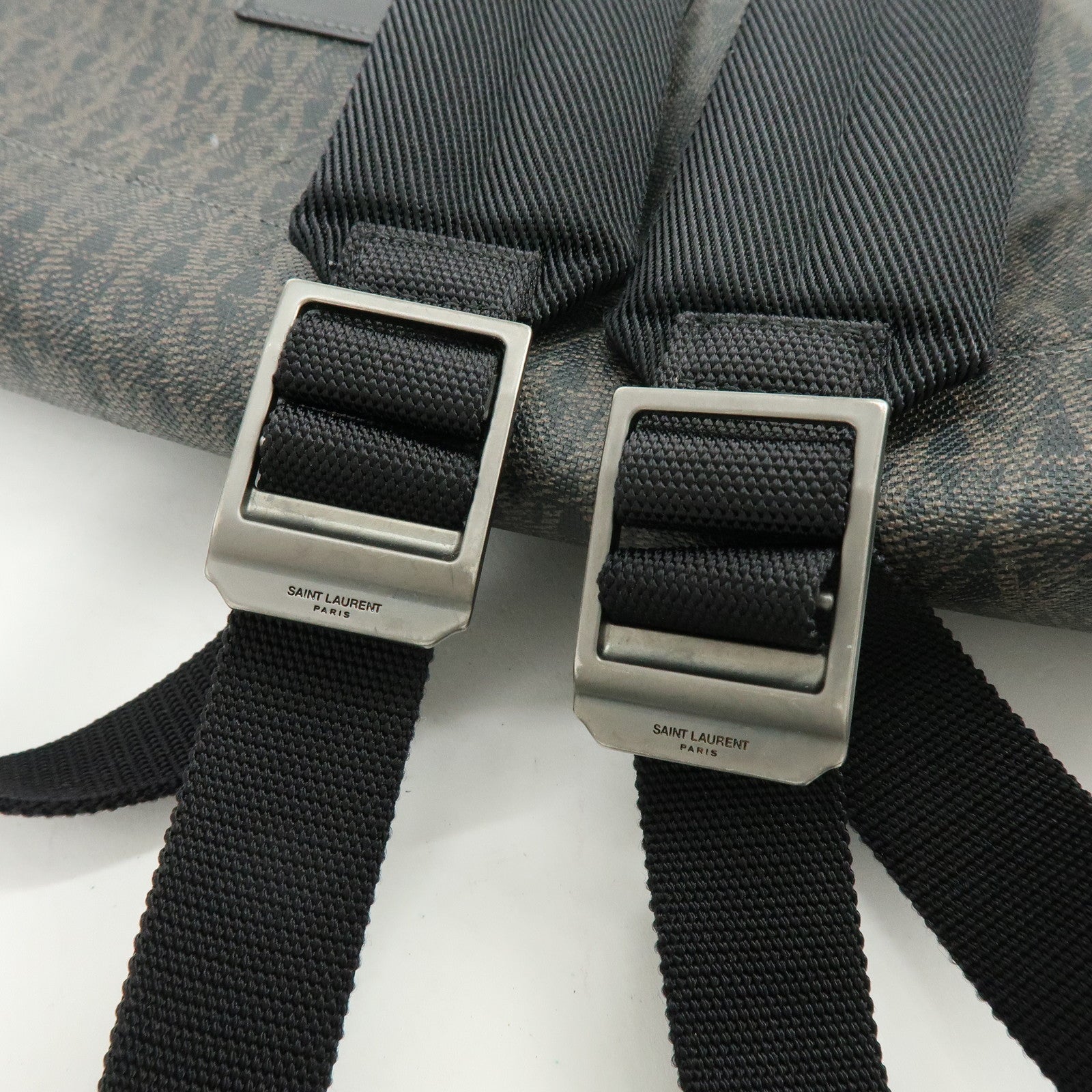 SAINT LAURENT PARIS Star Monogram PVC Leather Backpack Rucksack 415458
