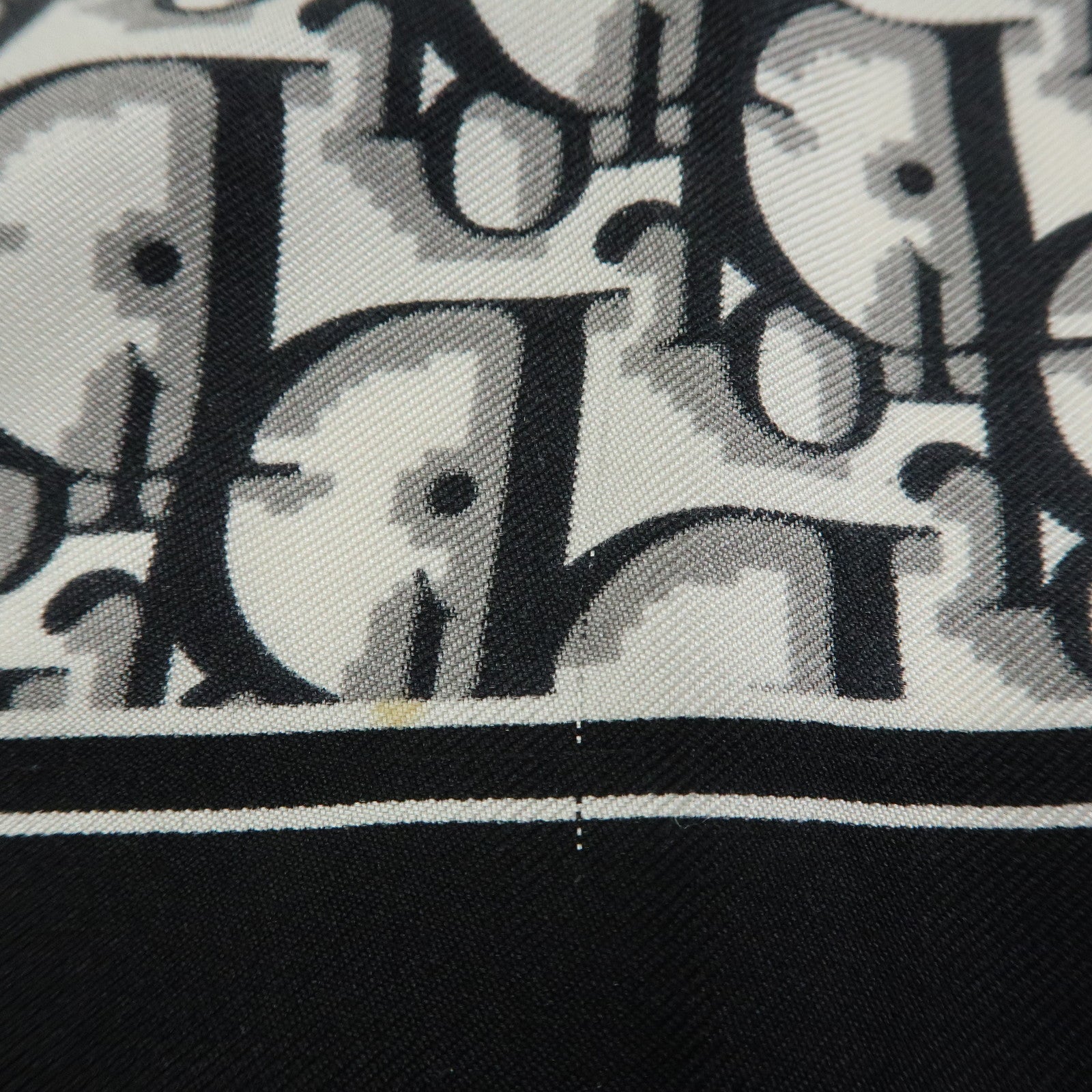 Christian Dior Trotter Silk 100% Scarf Black White