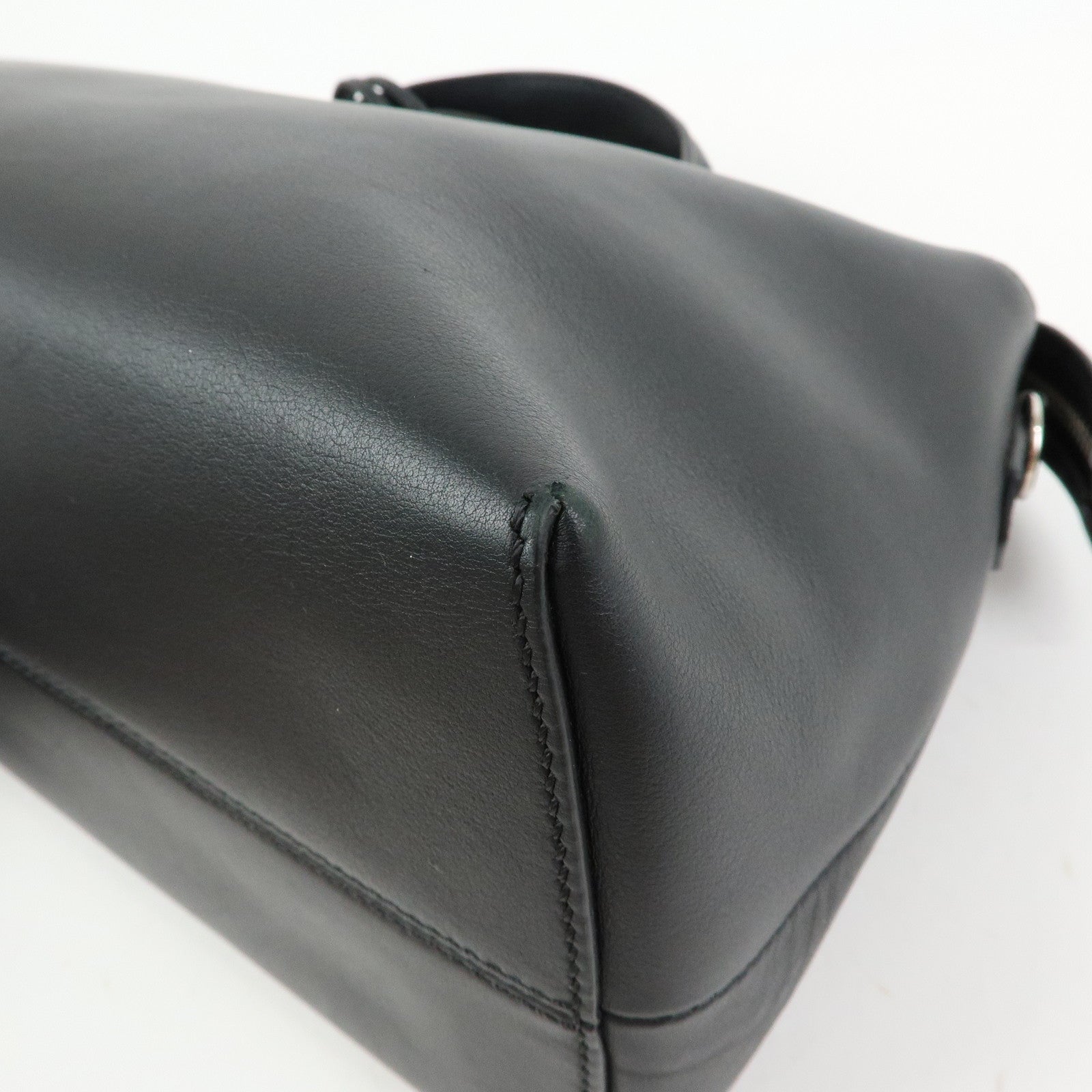 FENDI By The Way Large Leather 2Way Bag Hand Bag Black 8BL125
