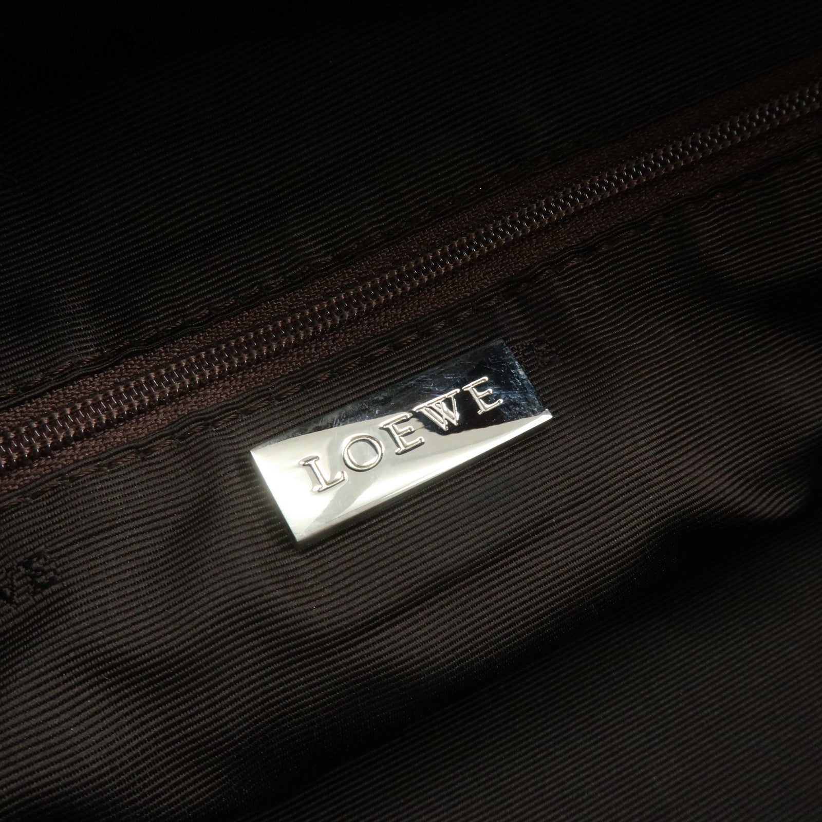 LOEWE Anagram Amazona 28 Leather Hand Bag Boston Bag Camel
