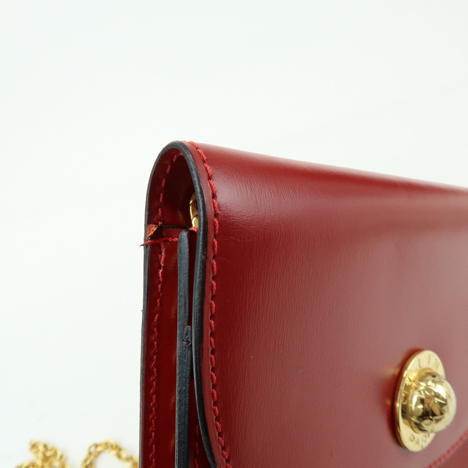 CELINE Starball Leather Chain Shoulder Bag Crossbody Bag Red