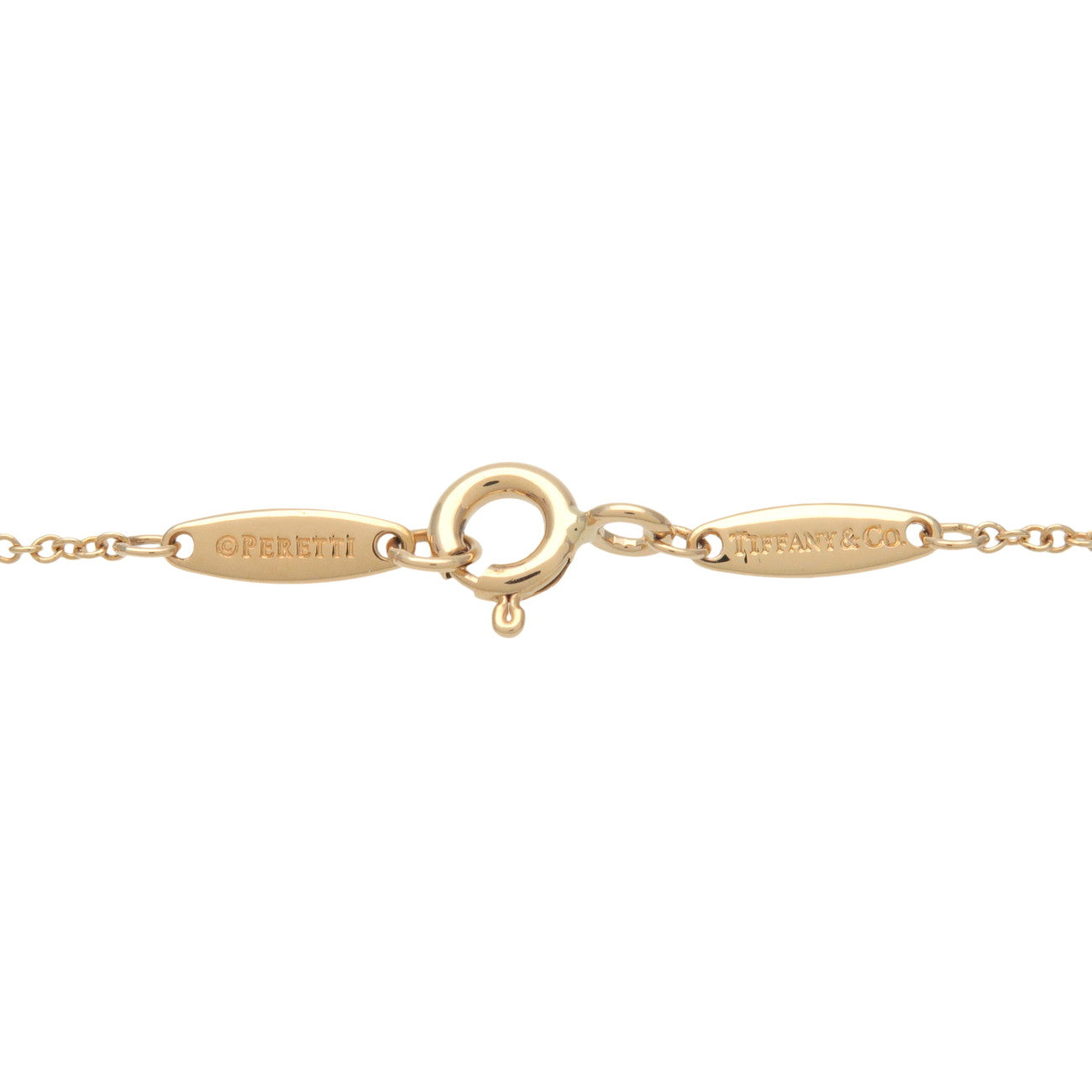 Tiffany & Co By The Yard 1P Diamond Necklace K18 750YG Yellow Gold