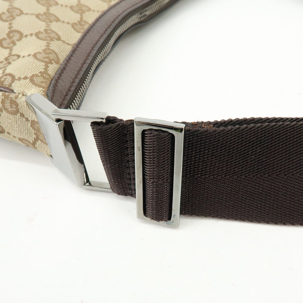 GUCCI GG Canvas Leather Shoulder Bag Hand Bag Brown Beige