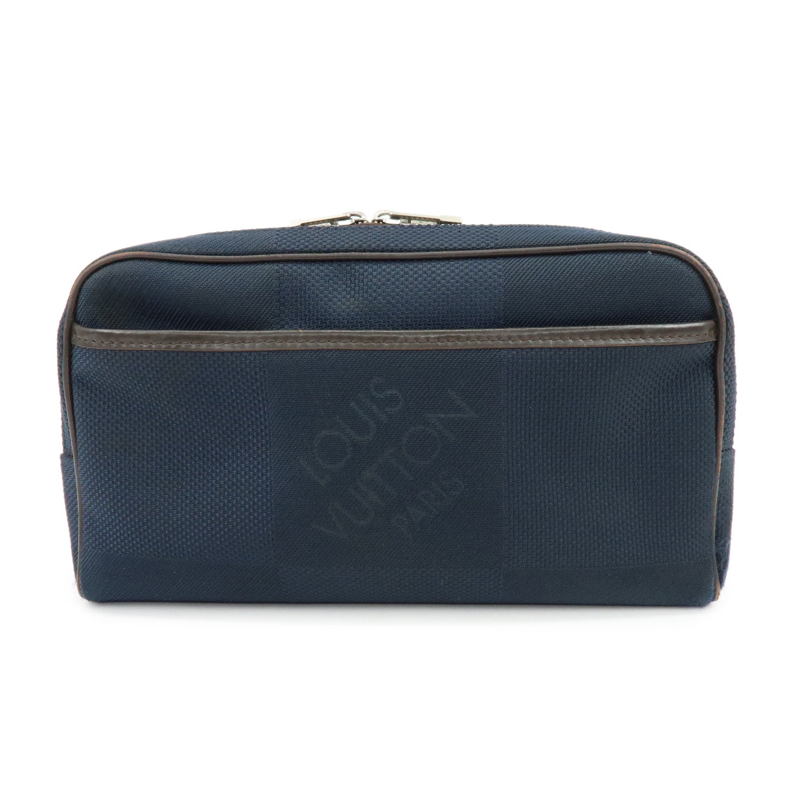 Louis Vuitton Damier Geant Canvas Leather Waist Body Bag Bleu Ocean