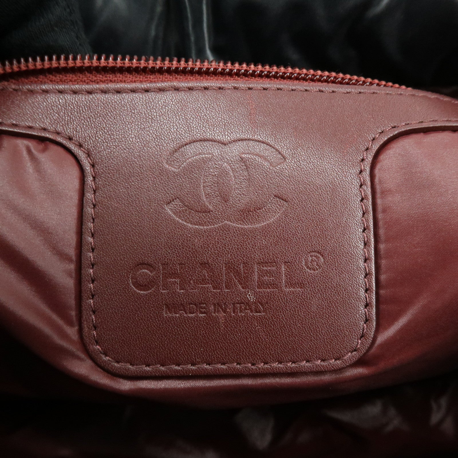 CHANEL COCO Cocoon PM Nylon Lamb Skin Tote Bag Black A48610