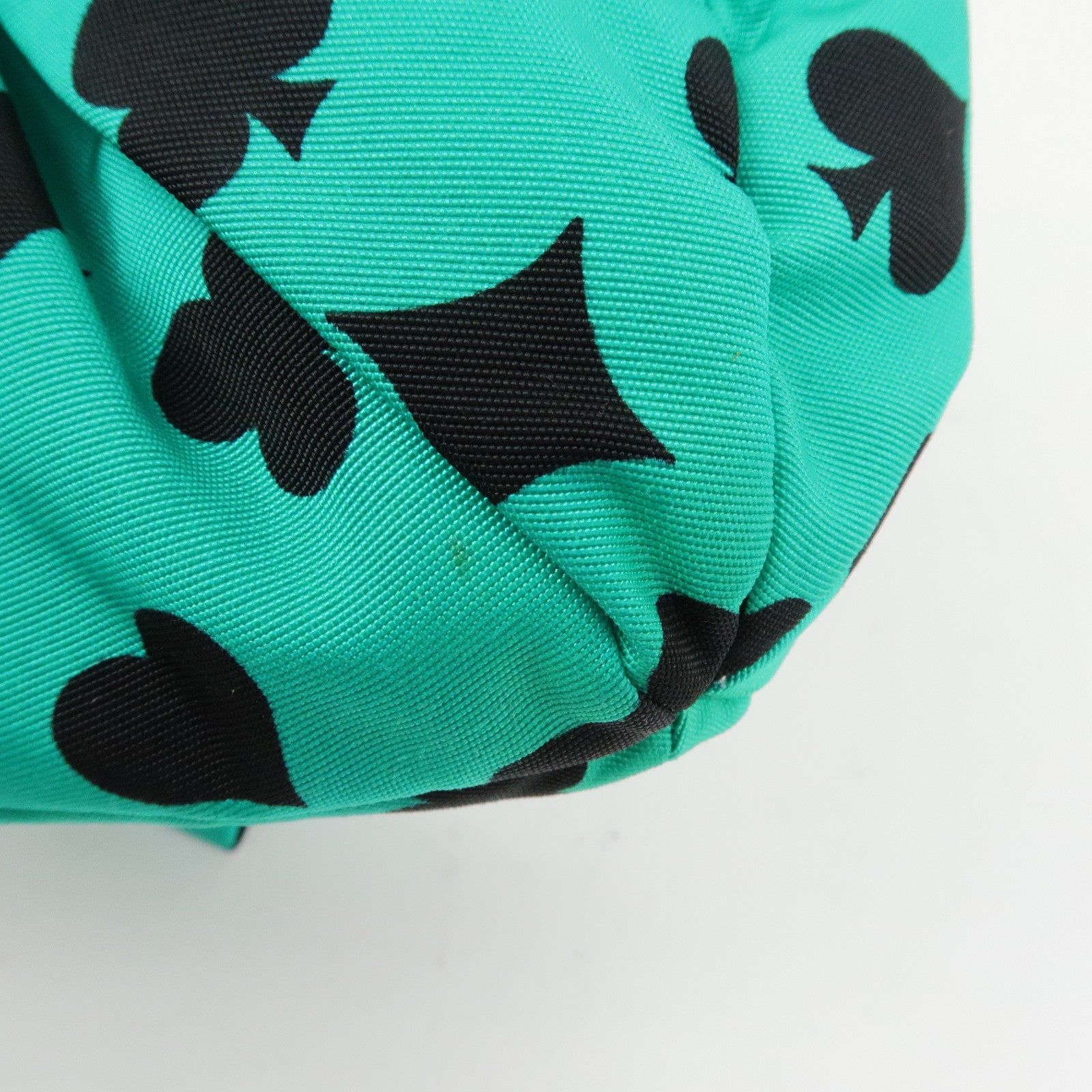 MIU MIU Nylon Playing Card Print Clutch Bag Cosmetic Pouch Green