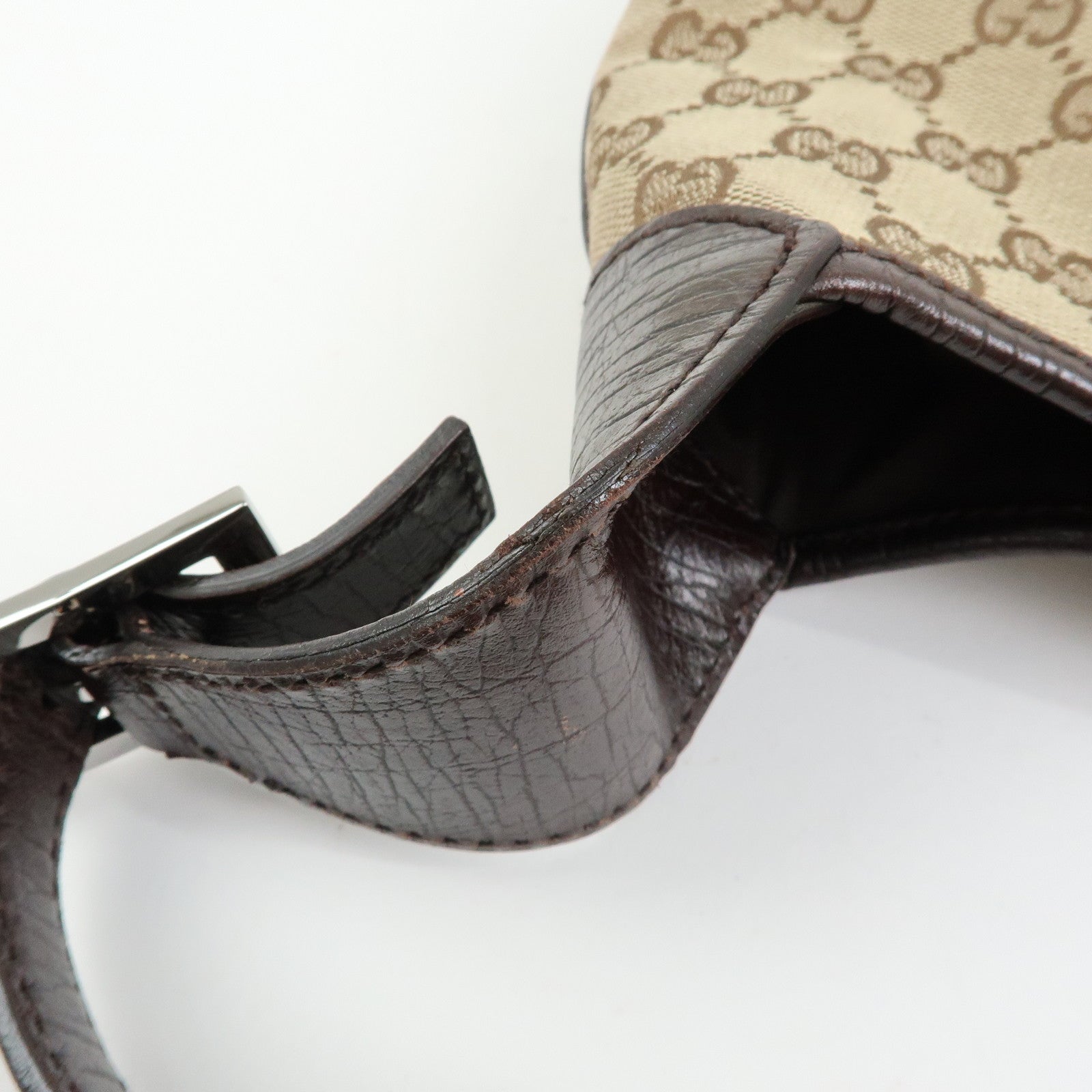 GUCCI Sherry Jackie GG Canvas Leather Shoulder Bag Hand Bag Bown 00963