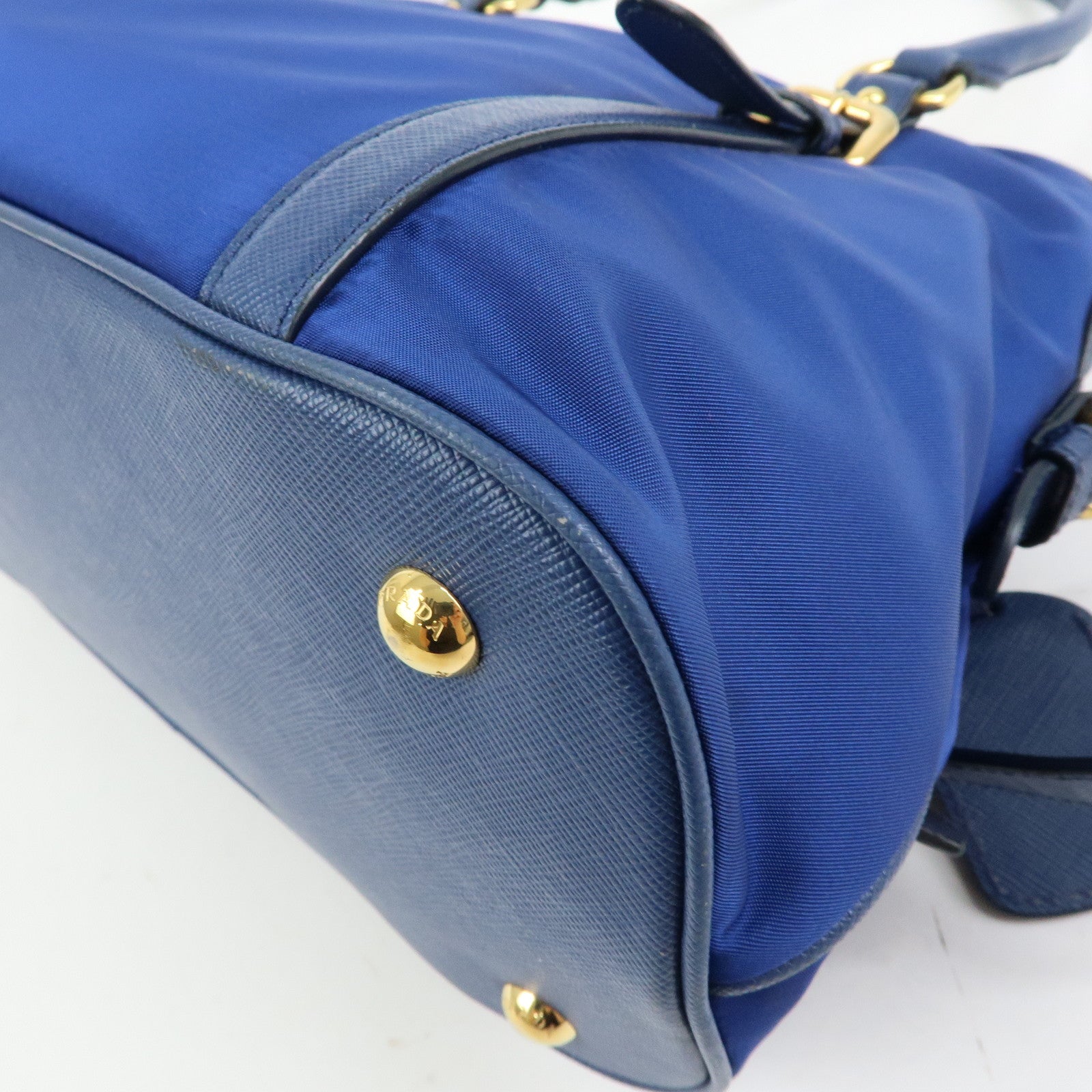 PRADA Tessuto Nylon Saffiano Leather 2Way Hand Shoulder Bag 1BB013
