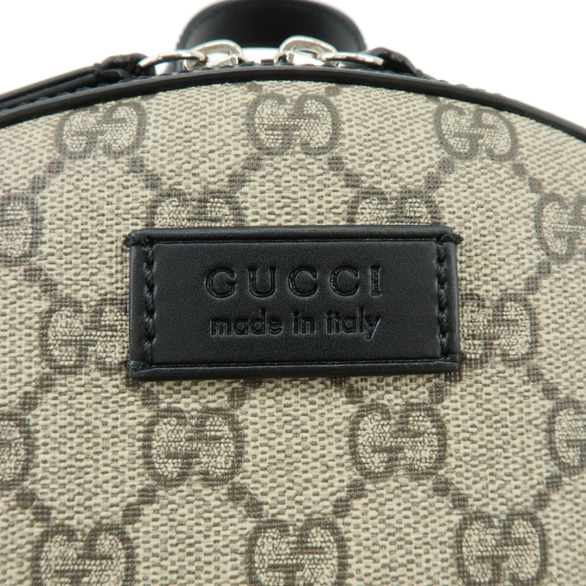 GUCCI GG Supreme Leather Back Pack  Ruck Sack Beige Black 779869