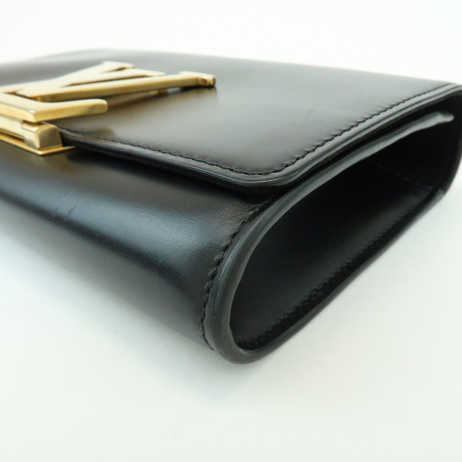 Louis Vuitton Pochette Louise MM Leather Chain Shoulder Bag Noir M51033