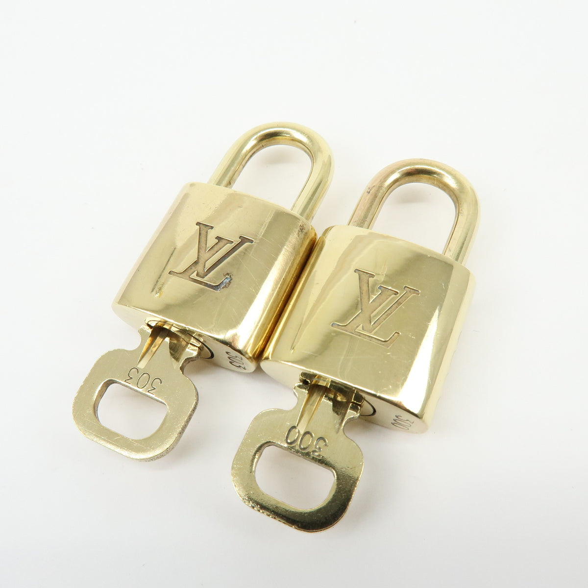 Louis Vuitton Lot of 10 Lock & Key Cadena Key Lock Gold