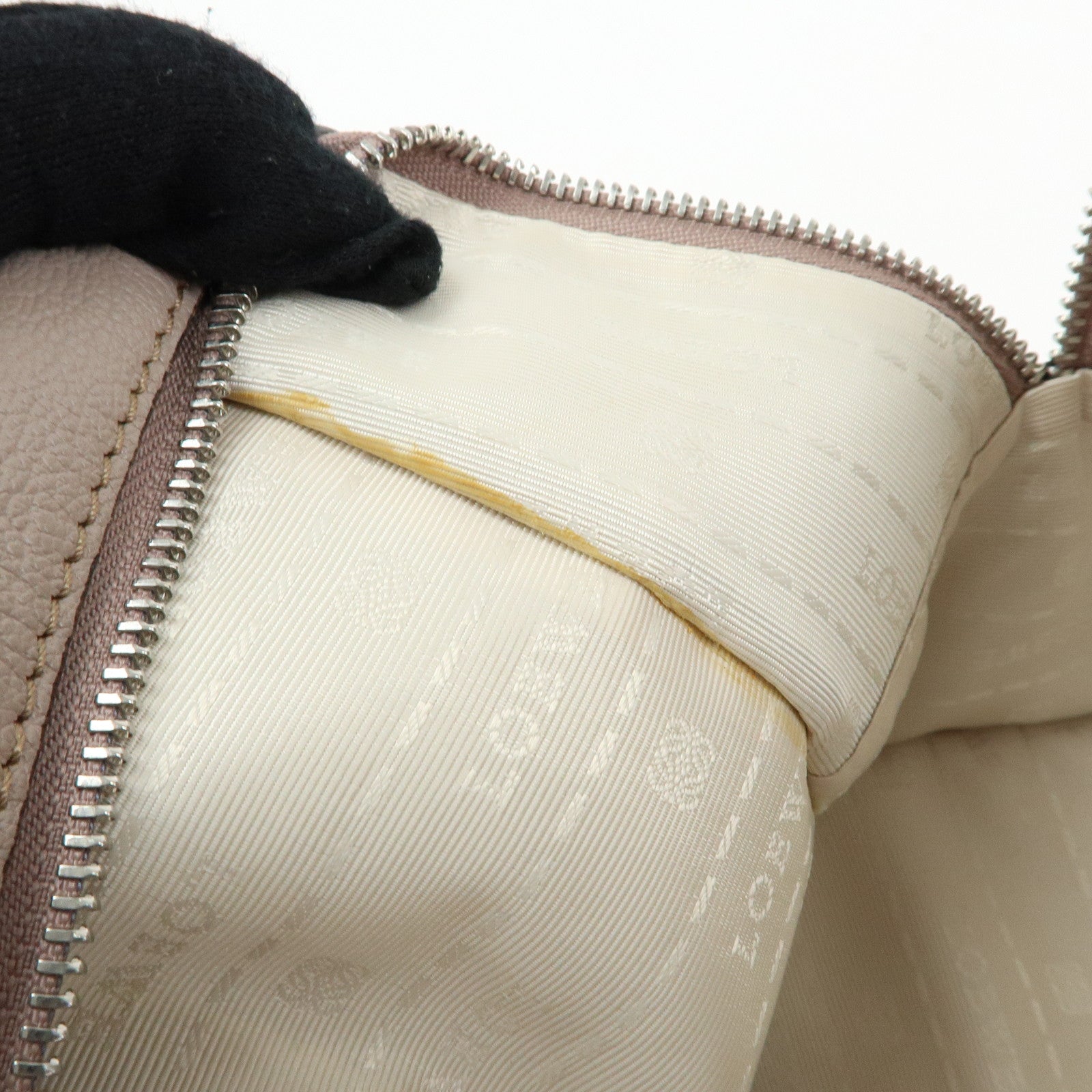 LOEWE Amazona 36 Anagram Leather Hand Bag Boston Bag Beige