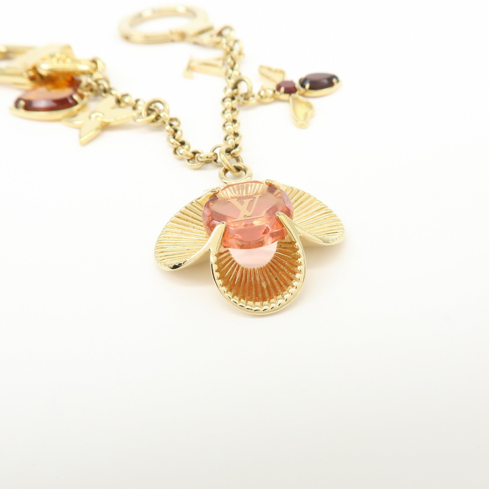 Louis Vuitton Bijou Sac Chaine Bee Fleur Bag Charm Gold M66911