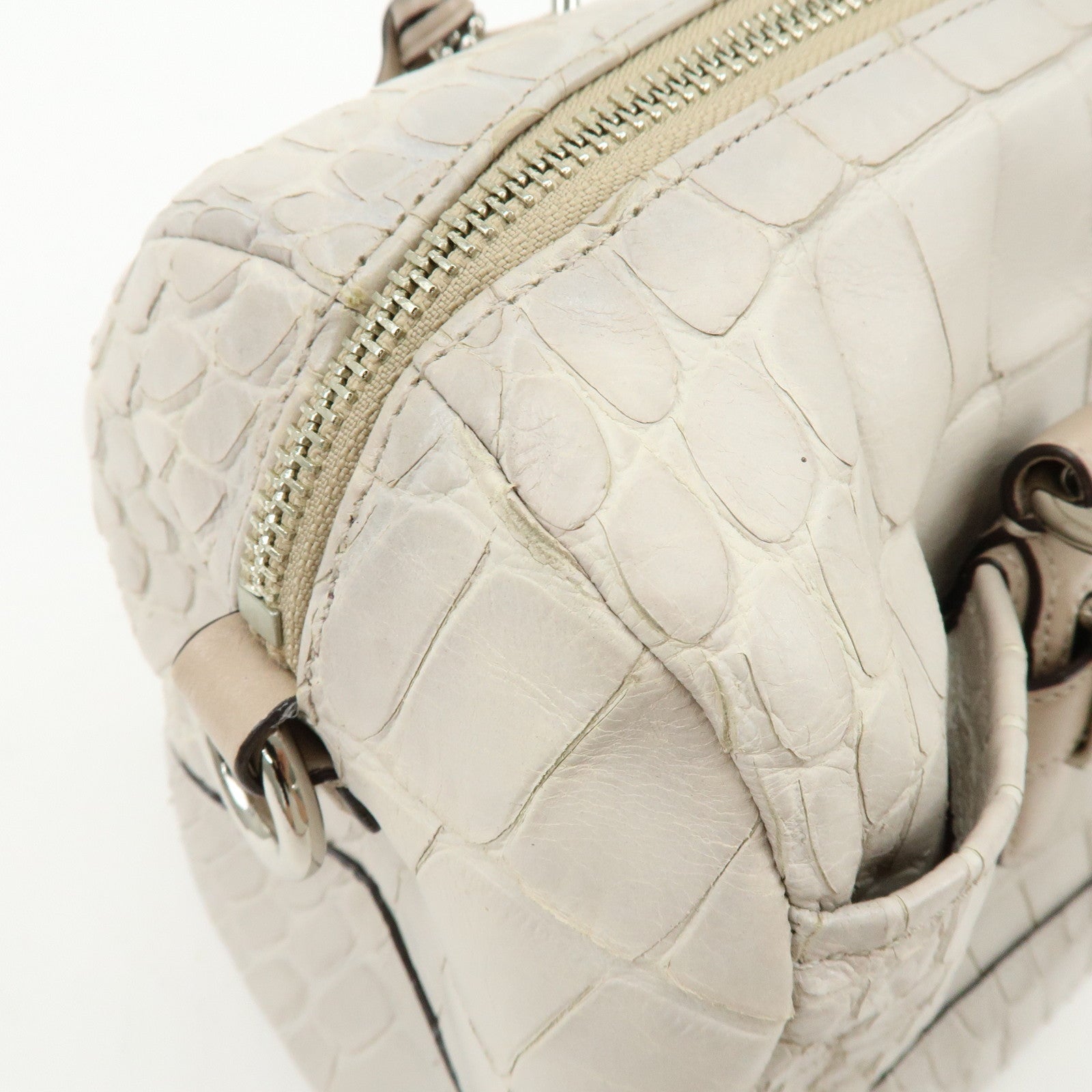 COACH Ergo Embossed Leather Shoulder Bag Hand Bag Ivory Brown Lot