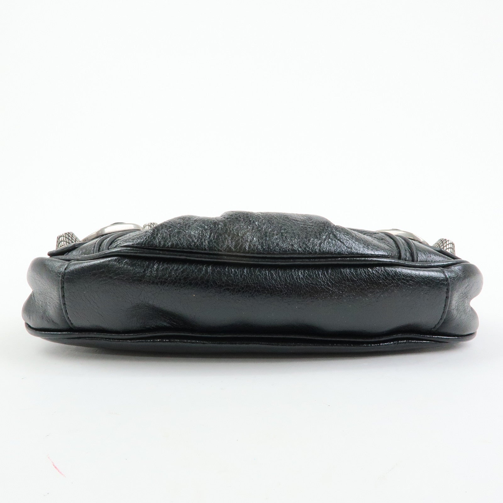 BALENCIAGA Le Cagole Mini Leather Chain Shoulder Bag Black 695814