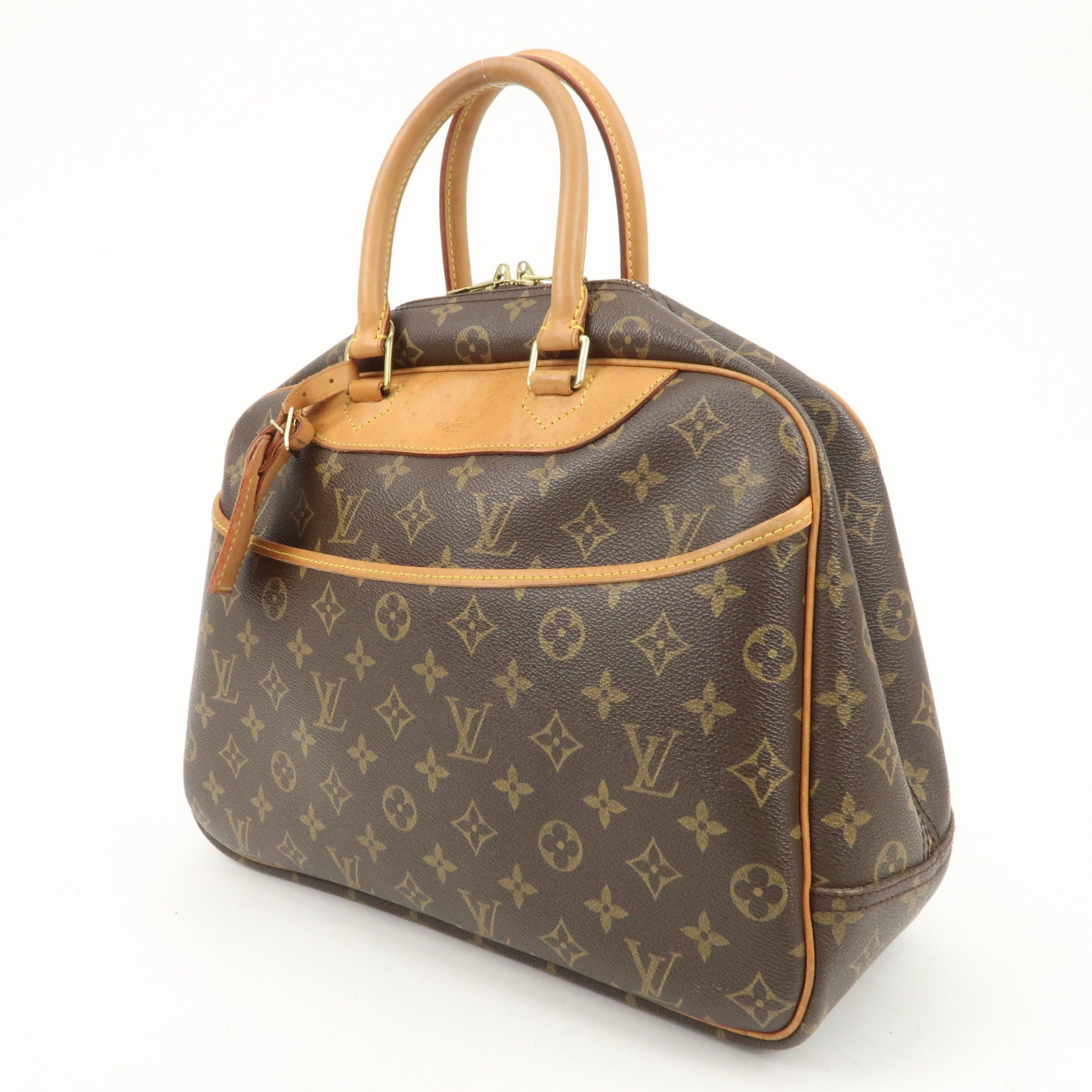 Louis Vuitton Monogram Deauville Hand Bag Brown M47270 Used