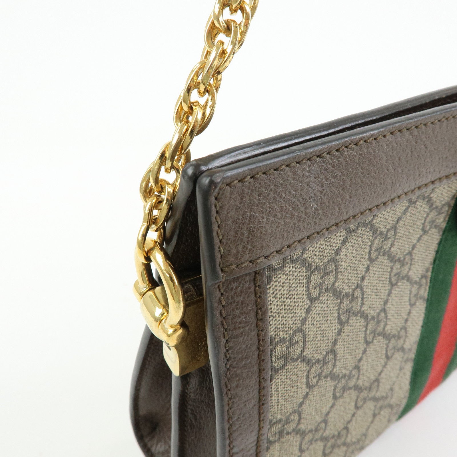 GUCCI Ophidia Sherry GG Supreme Chain Shoulder Bag Beige Brown 503877