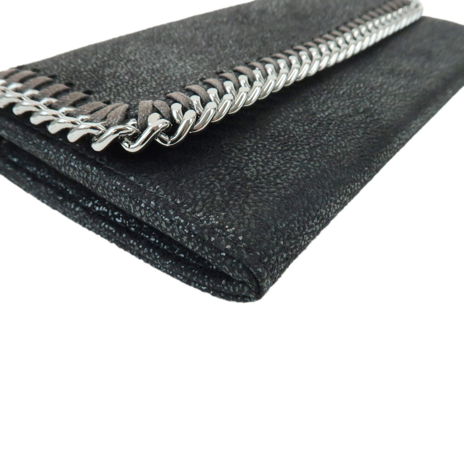 STELLA MCCARTNEY Falabella Faux Leather Flap Long Wallet Black