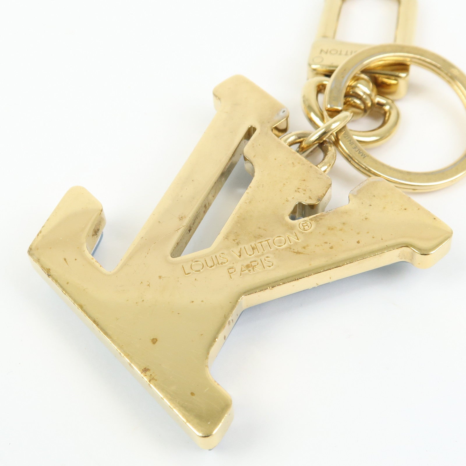Louis Vuitton LV Gloss Metal Key Ring Bag Charm Blue M02590