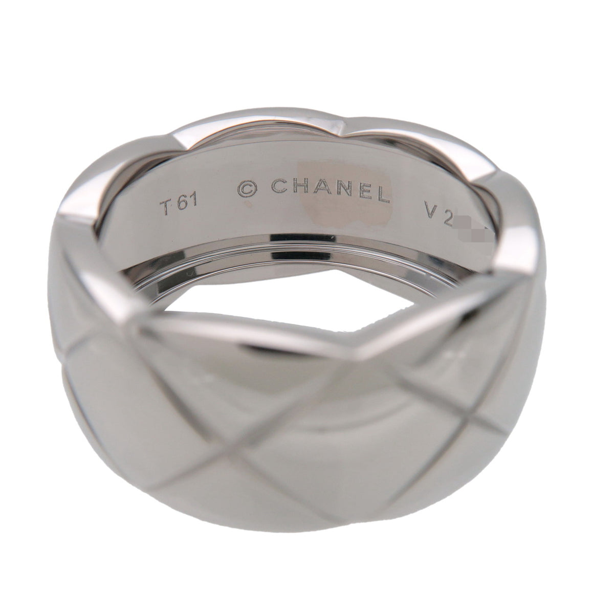 CHANEL COCO Crush Ring Large K18 750WG White Gold #61 US9.5 J10573