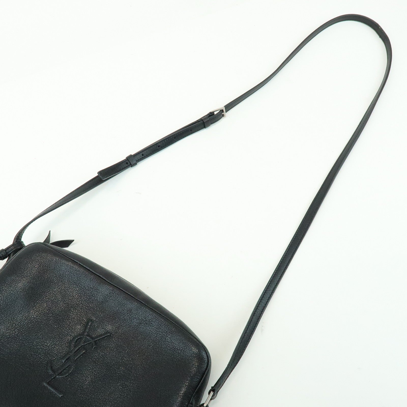 SAINT LAURENT PARIS Lou Cassandra Leather Shoulder Bag Tassel Black