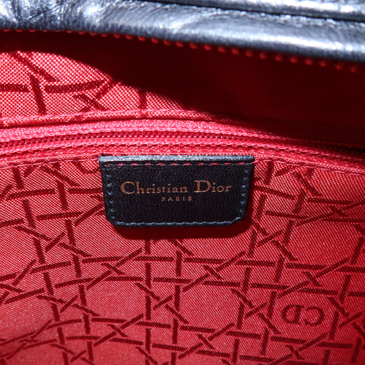 Christian Dior Lady Dior Cannage Leather 2Way Bag Hand Bag Black