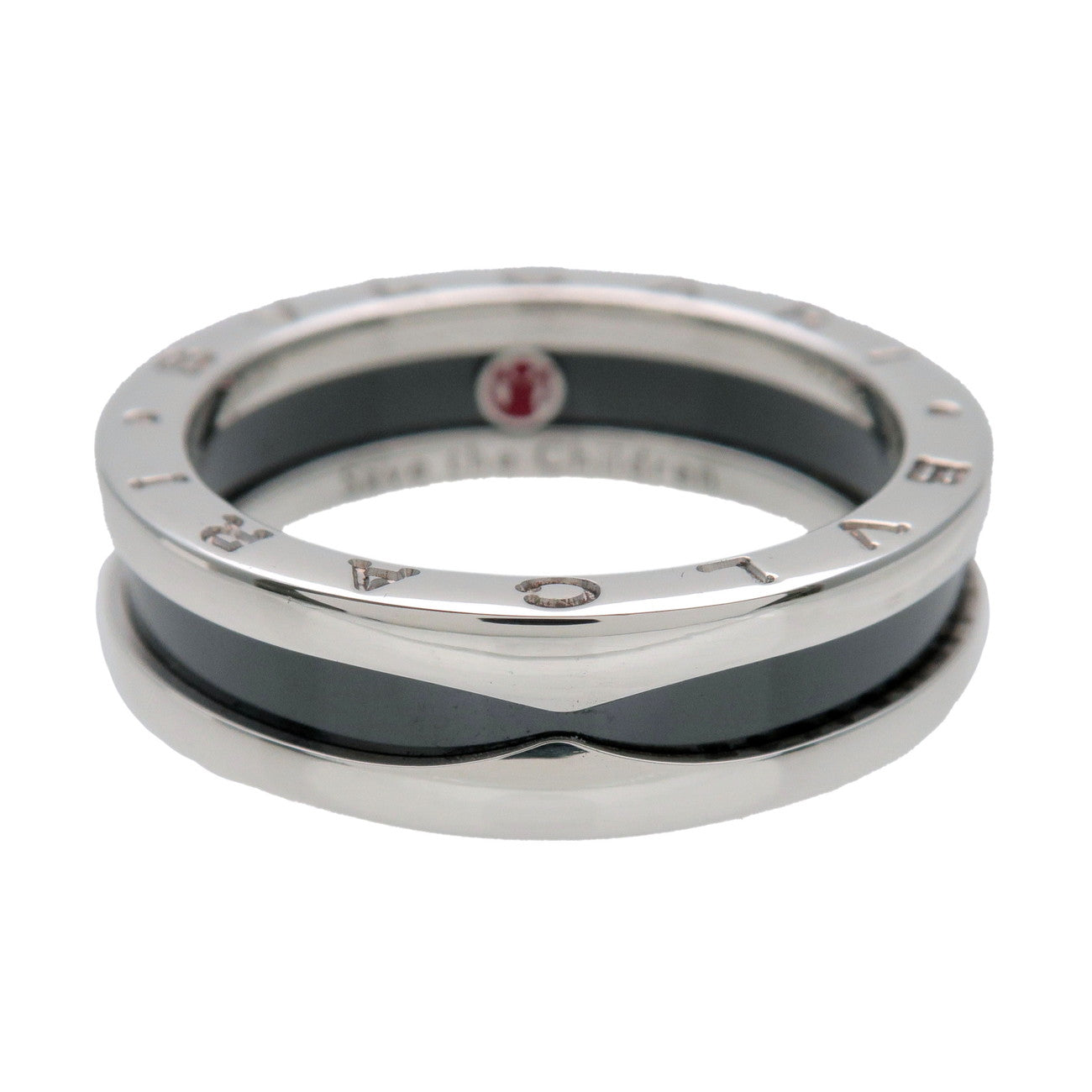 BVLGARI B-Zero1 Save the Children Ring SV925 Black Ceramic #63 US10.25