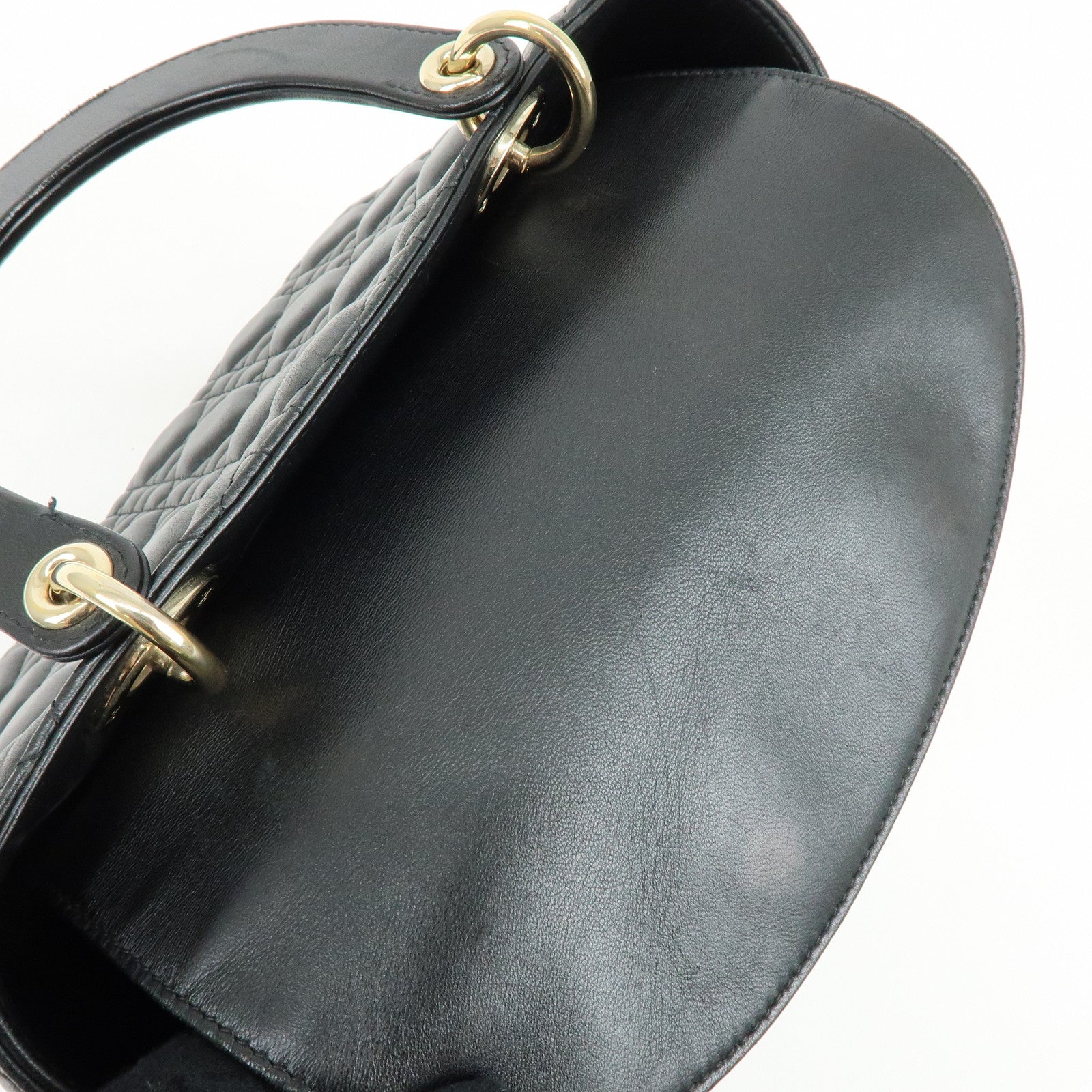 Christian Dior Lady Dior Cannage Lamb skin 2Way Hand Shoulder Bag Black