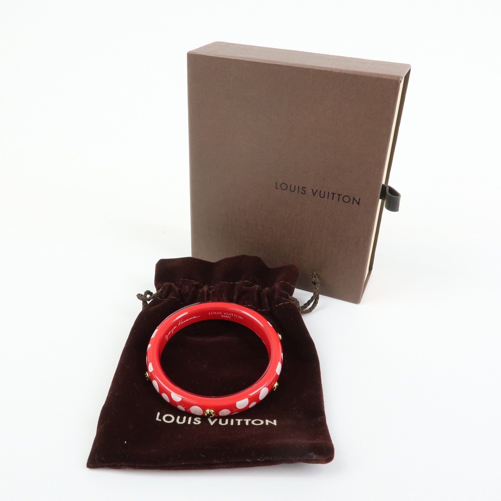 Louis Vuitton X Yayoi Kusama Dots Infinity Bracelet Red White M66684