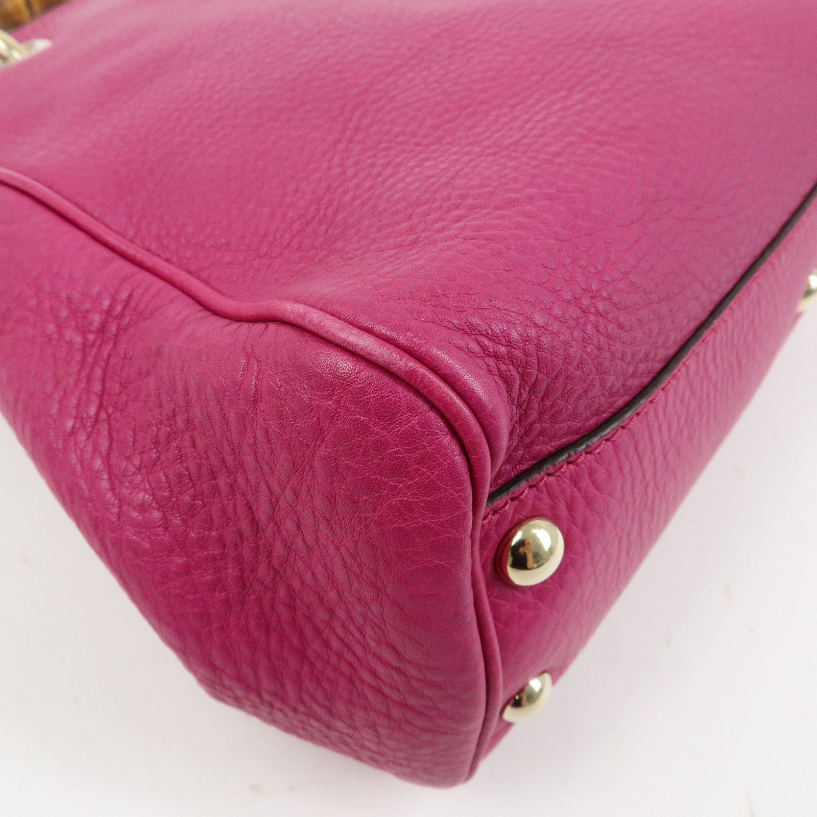 GUCCI Bamboo Shopper Small Leather 2Way Bag Tote Bag Pink 336032