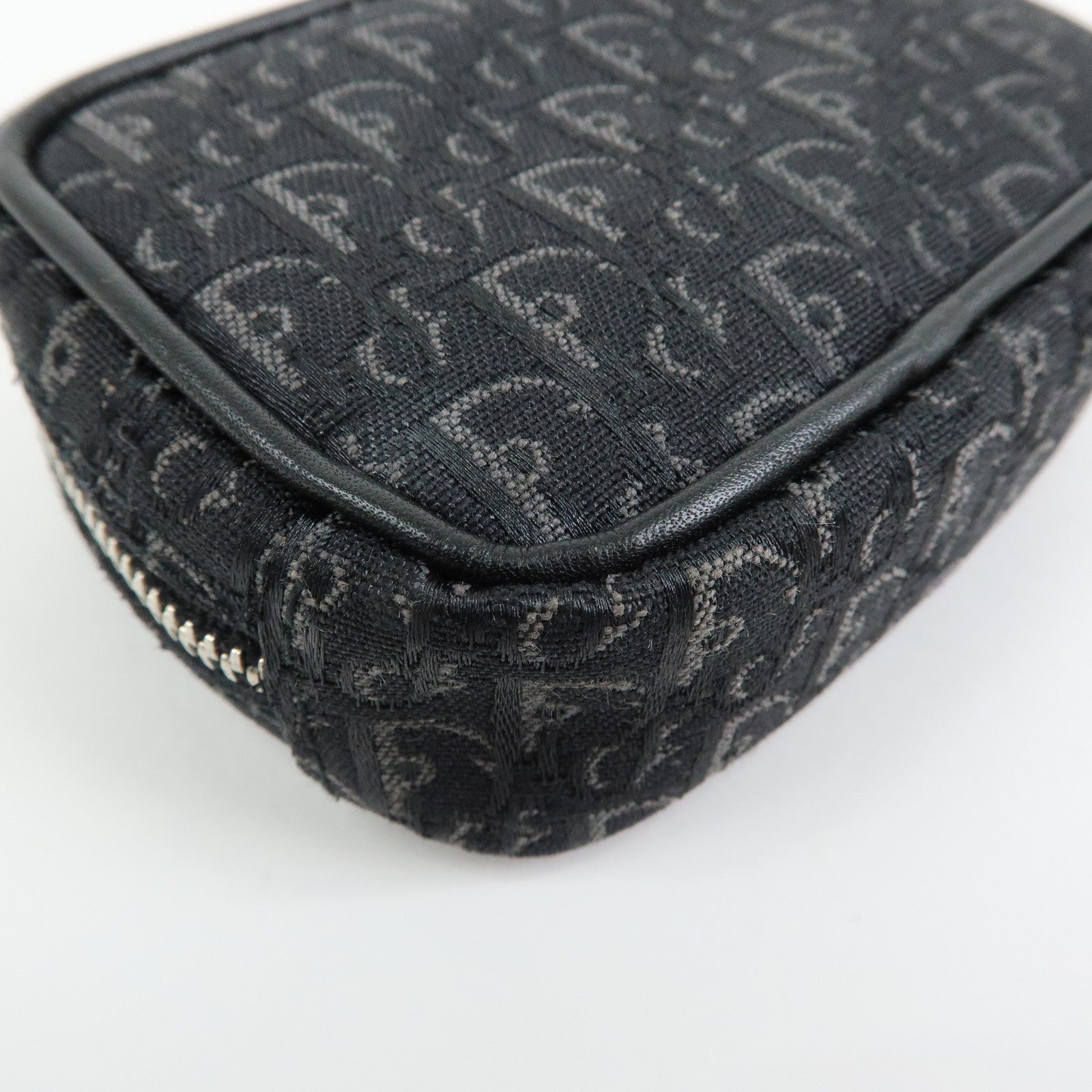 Christian Dior Trotter Oblique Jacquard Leather Tiny Pouch Black