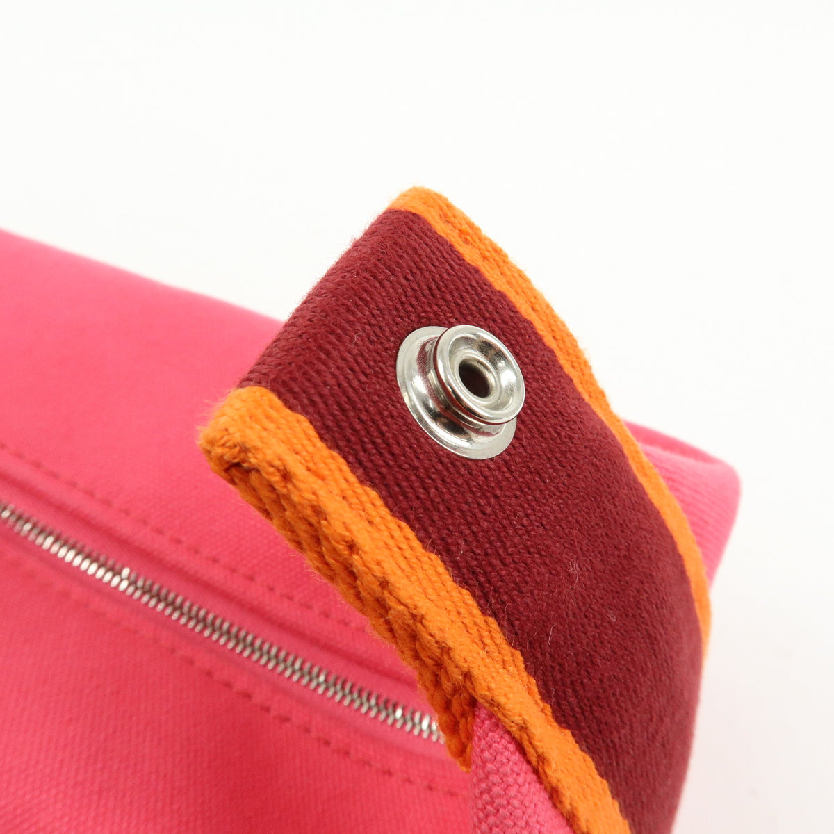 HERMES Bride A Brac PM Canvas Hand Bag Vanity Bag B Stamped Hibiscus