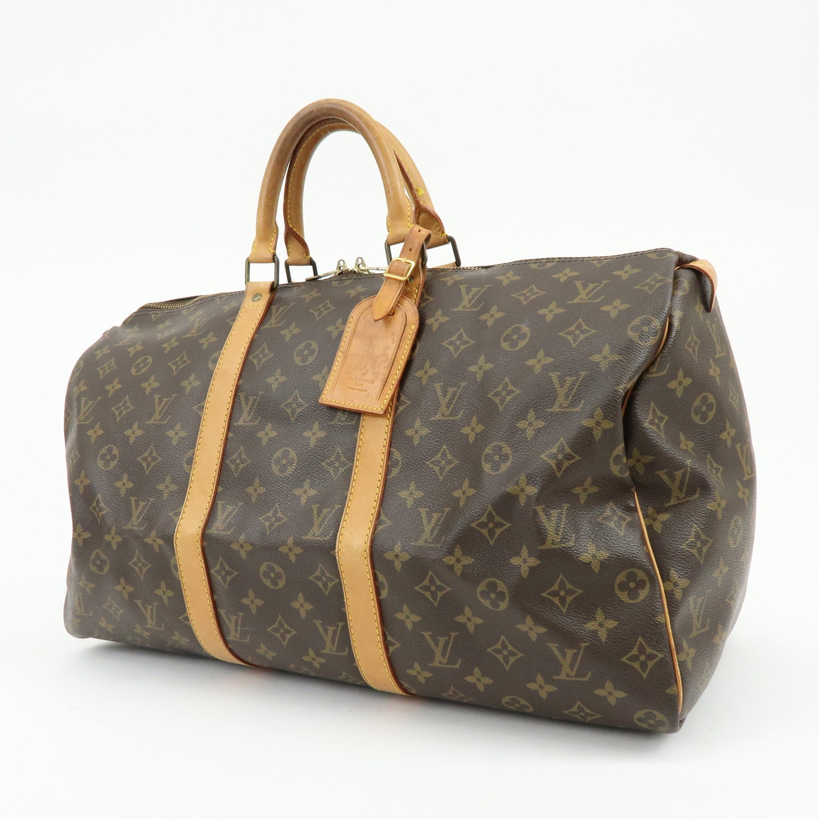 Louis Vuitton Monogram Keep All 50 Boston Bag Hand Bag Brown M41426