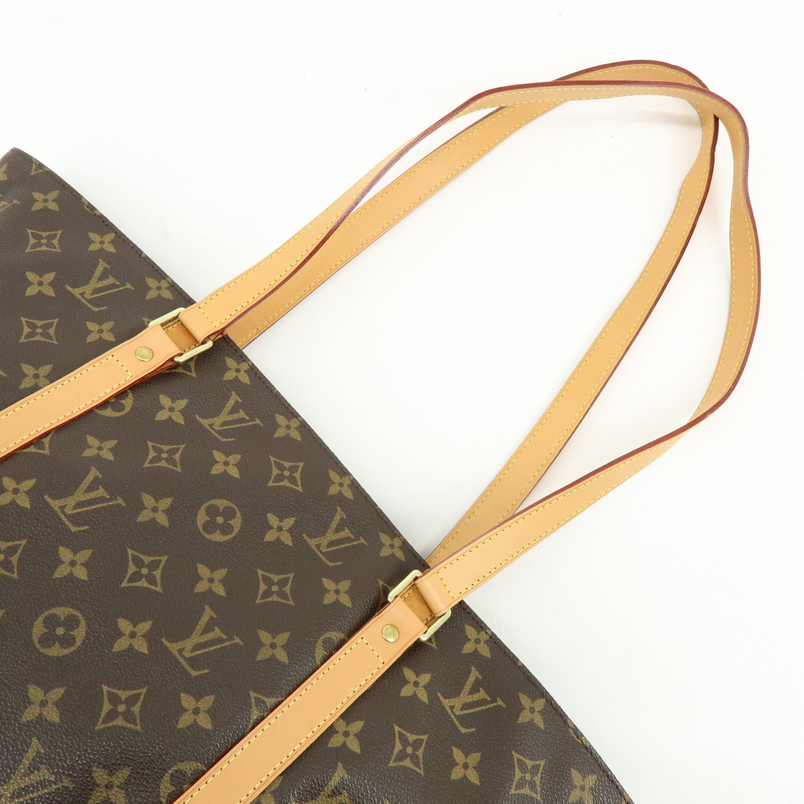 Louis Vuitton Monogram Sac Shopping Canvas Shoulder Bag Brown M51108