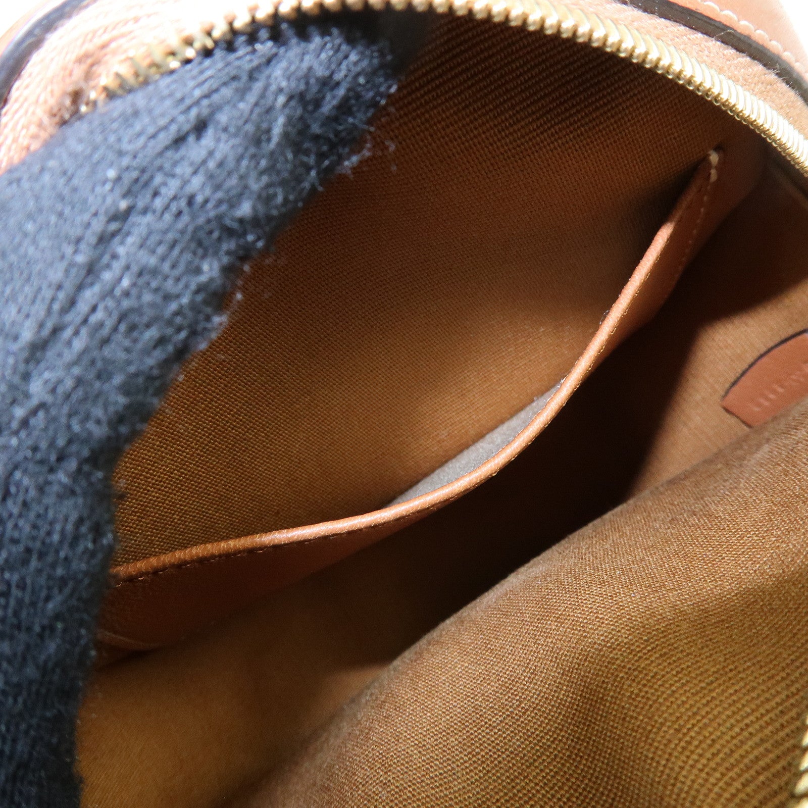 CELINE Triomphe PVC Leather Round Shoulder Bag Round Purse Brown