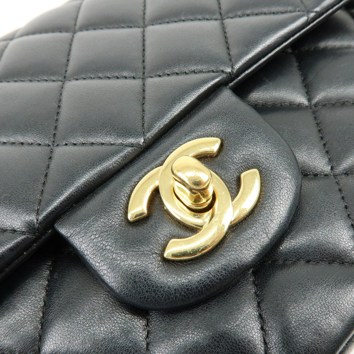 CHANEL Matelasse 25 Lamb Skin Double Flap Chain Shoulder Bag A01112