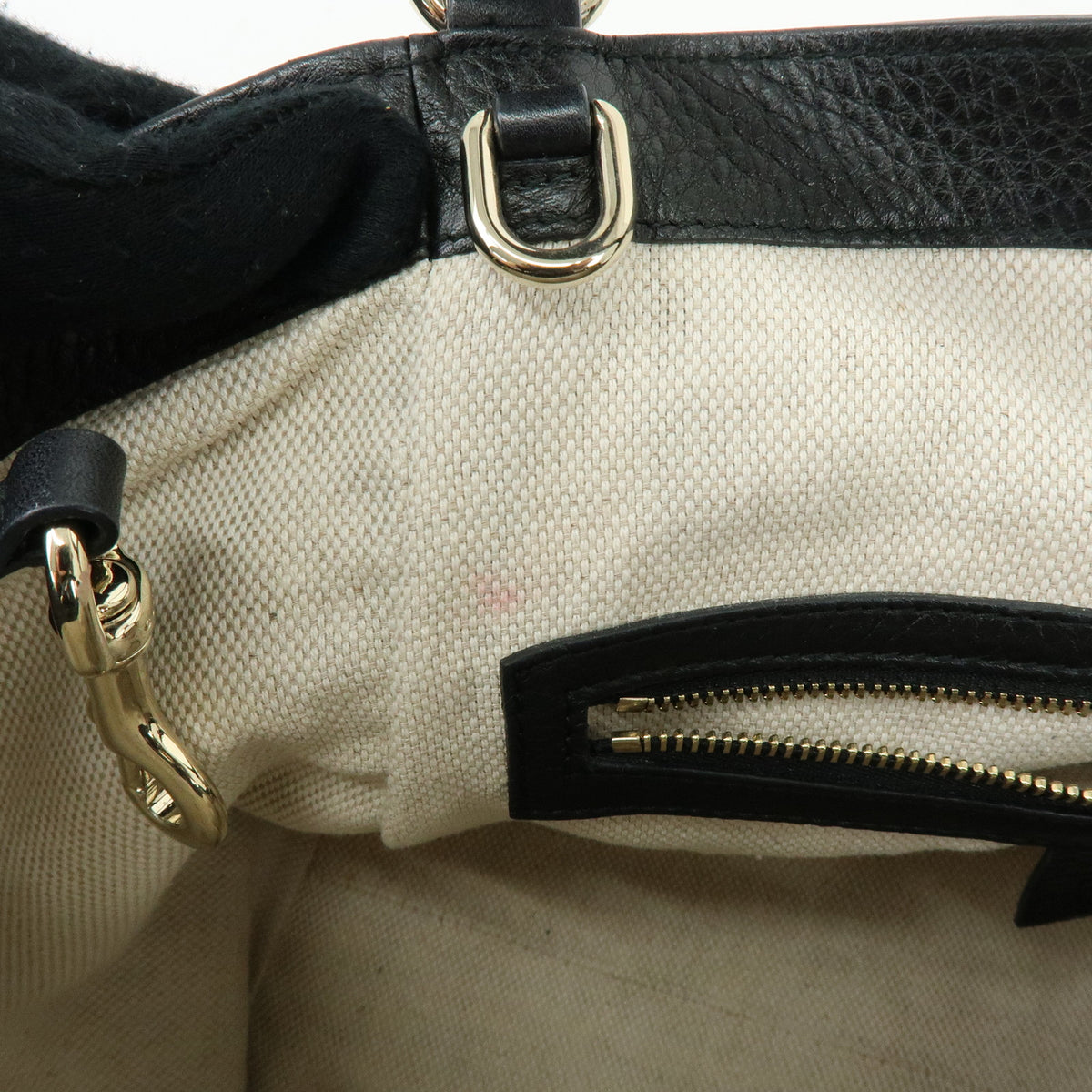 GUCCI SOHO Interlocking G Leather 2Way Bag Hand Bag Black 336751
