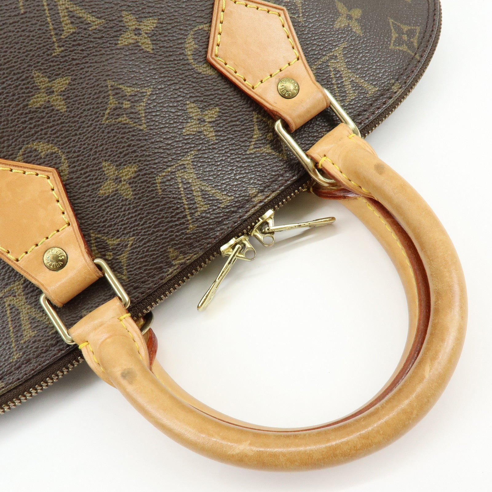 Louis Vuitton Monogram Alma PM Canvas Leather Hand Bag Brown M51130